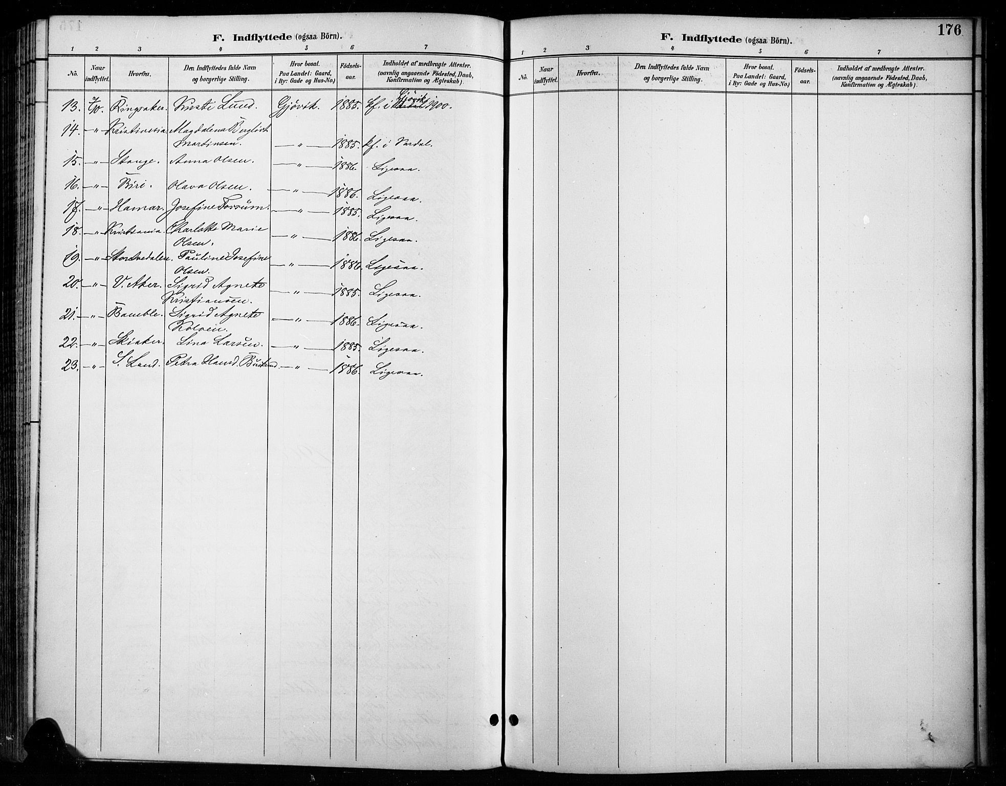 Vardal prestekontor, SAH/PREST-100/H/Ha/Haa/L0011: Parish register (official) no. 11, 1891-1901, p. 176