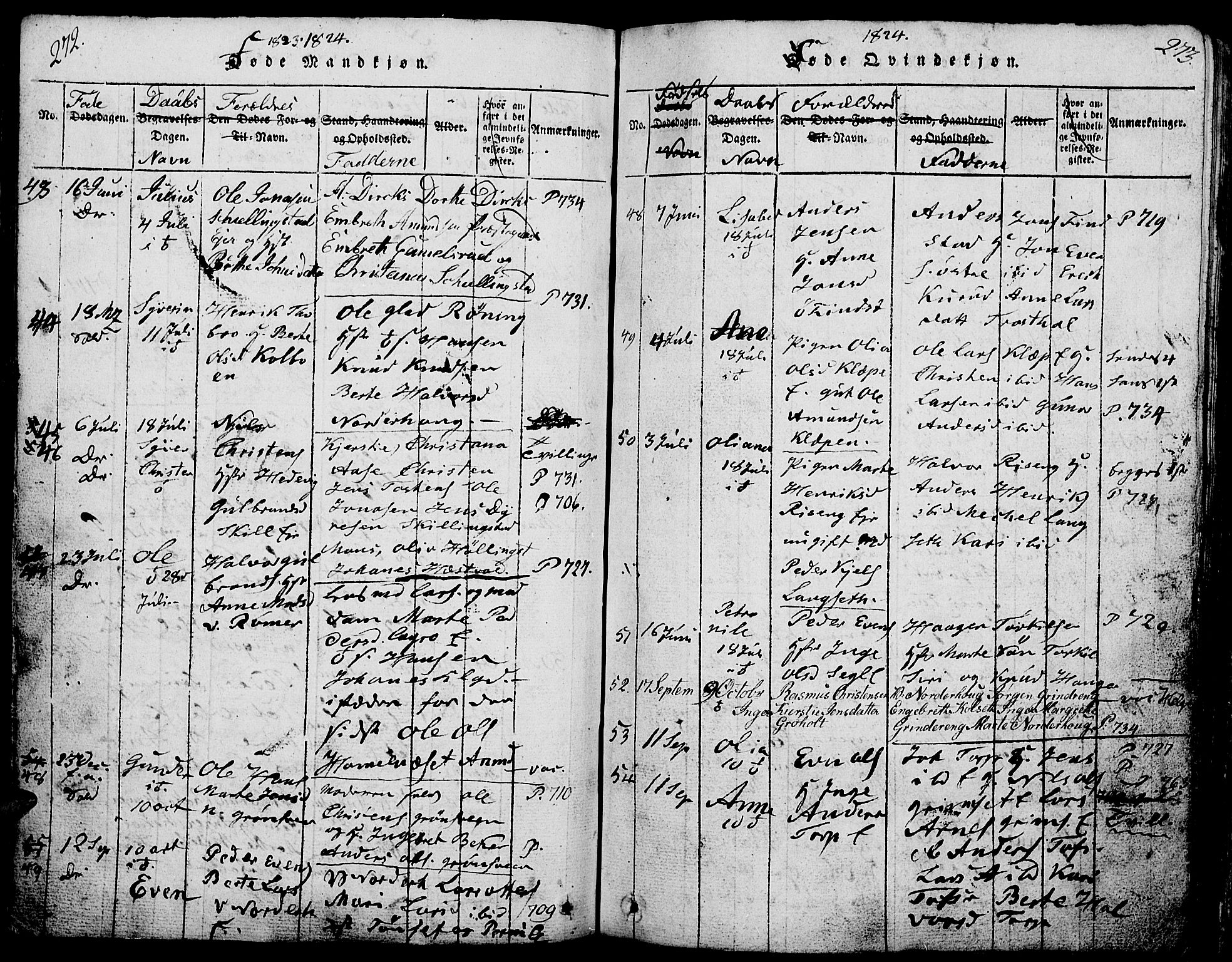 Løten prestekontor, AV/SAH-PREST-022/L/La/L0001: Parish register (copy) no. 1, 1812-1832, p. 272-273