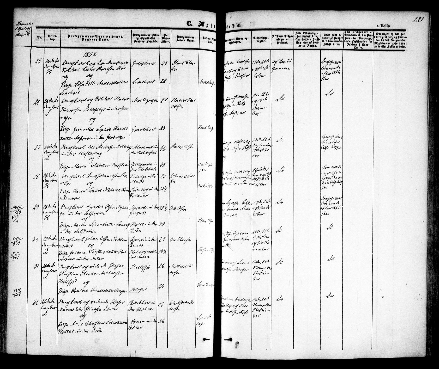 Høland prestekontor Kirkebøker, SAO/A-10346a/F/Fa/L0009: Parish register (official) no. I 9, 1846-1853, p. 221
