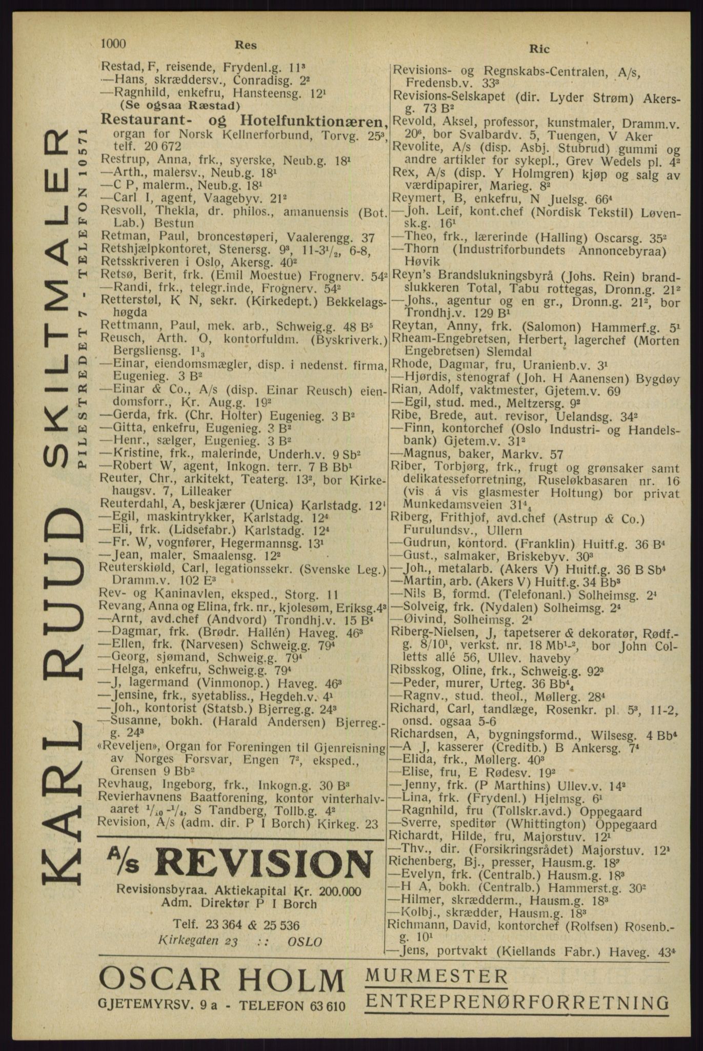 Kristiania/Oslo adressebok, PUBL/-, 1929, p. 1000