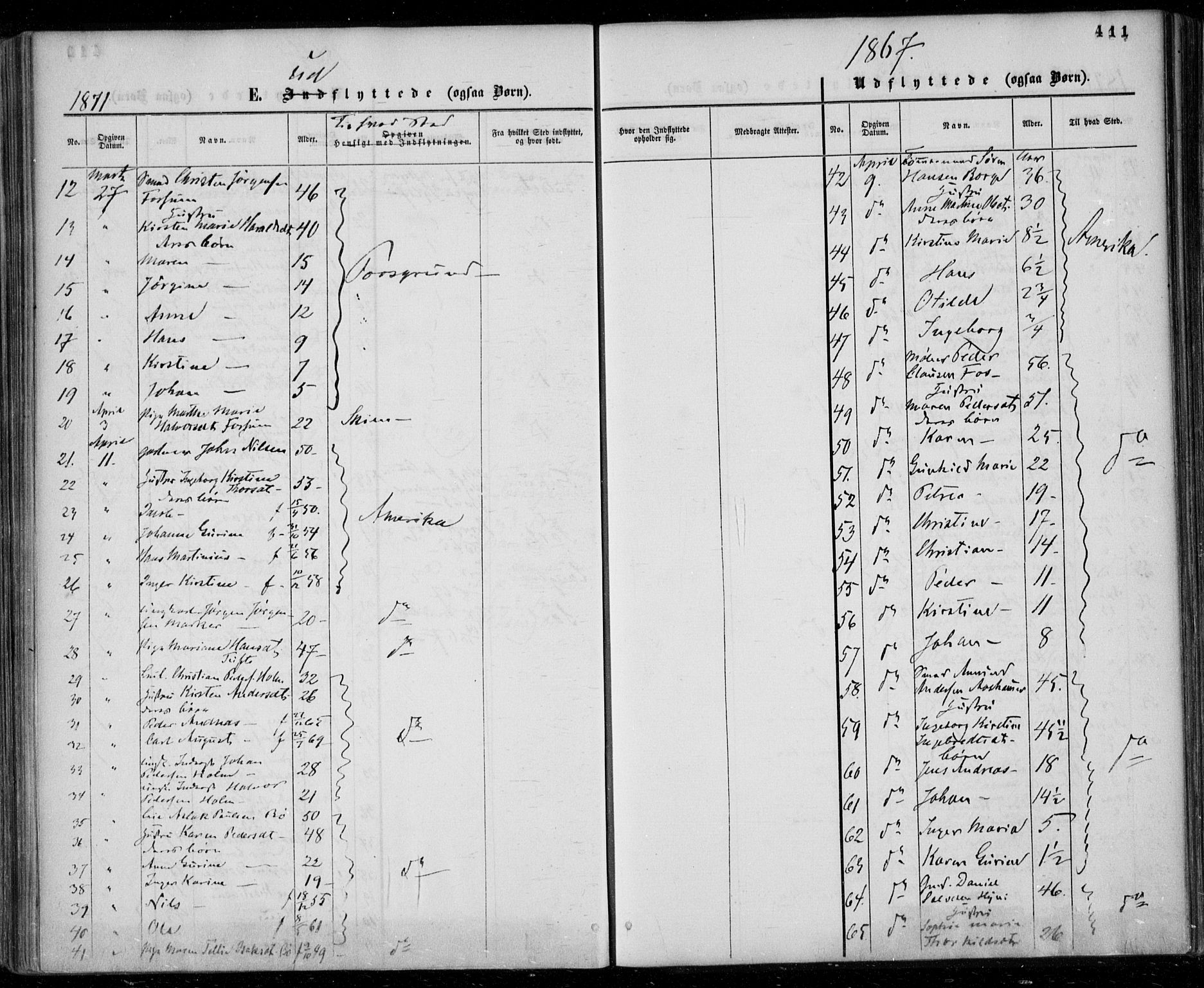Gjerpen kirkebøker, SAKO/A-265/F/Fa/L0008b: Parish register (official) no. I 8B, 1857-1871, p. 411