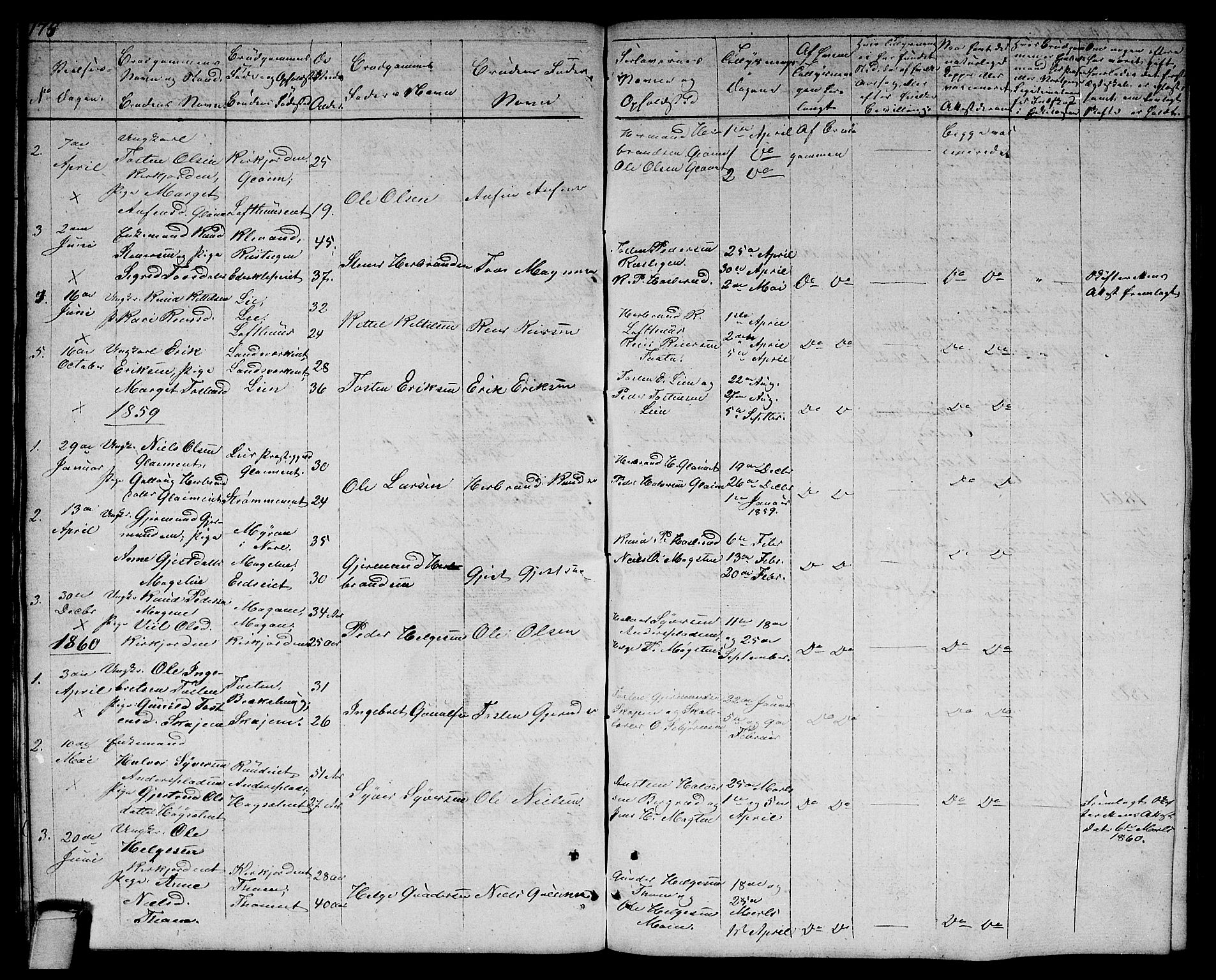 Rollag kirkebøker, SAKO/A-240/G/Gb/L0001: Parish register (copy) no. II 1, 1836-1877, p. 175