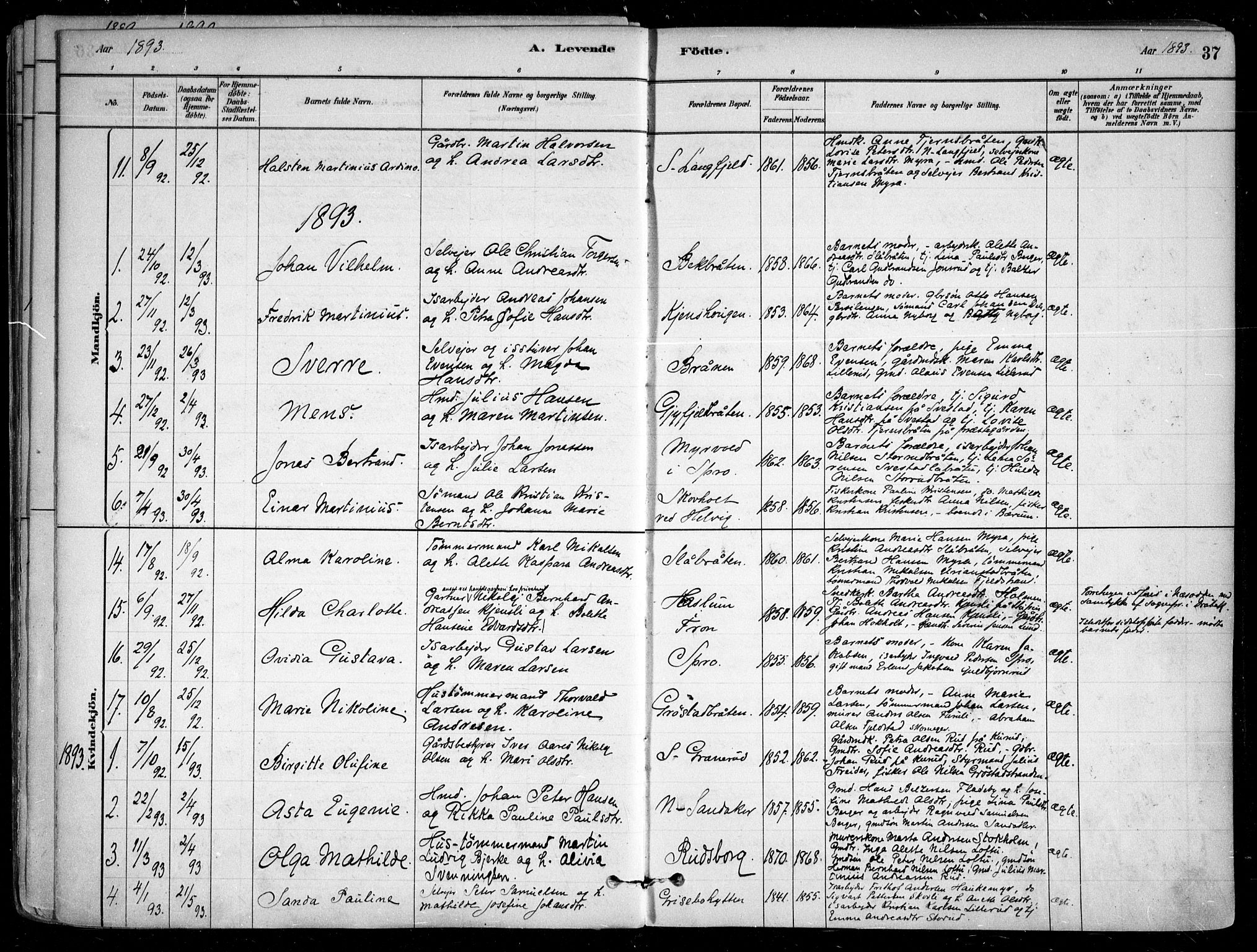Nesodden prestekontor Kirkebøker, SAO/A-10013/F/Fa/L0009: Parish register (official) no. I 9, 1880-1915, p. 37