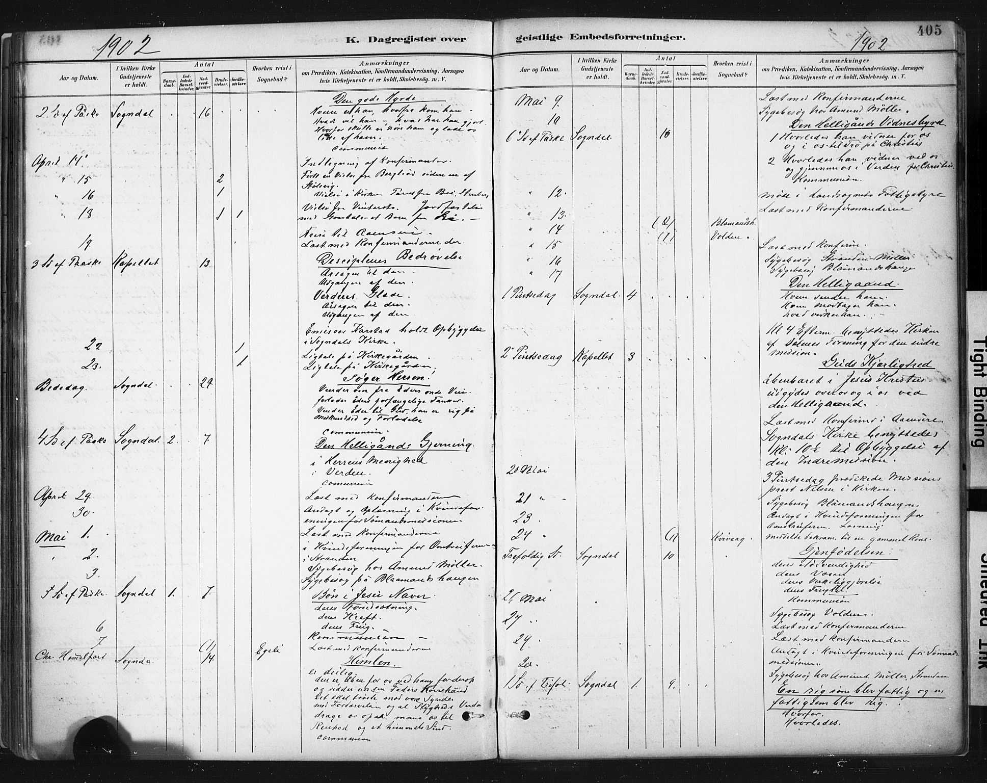 Sokndal sokneprestkontor, AV/SAST-A-101808: Parish register (official) no. A 11.2, 1887-1905, p. 405