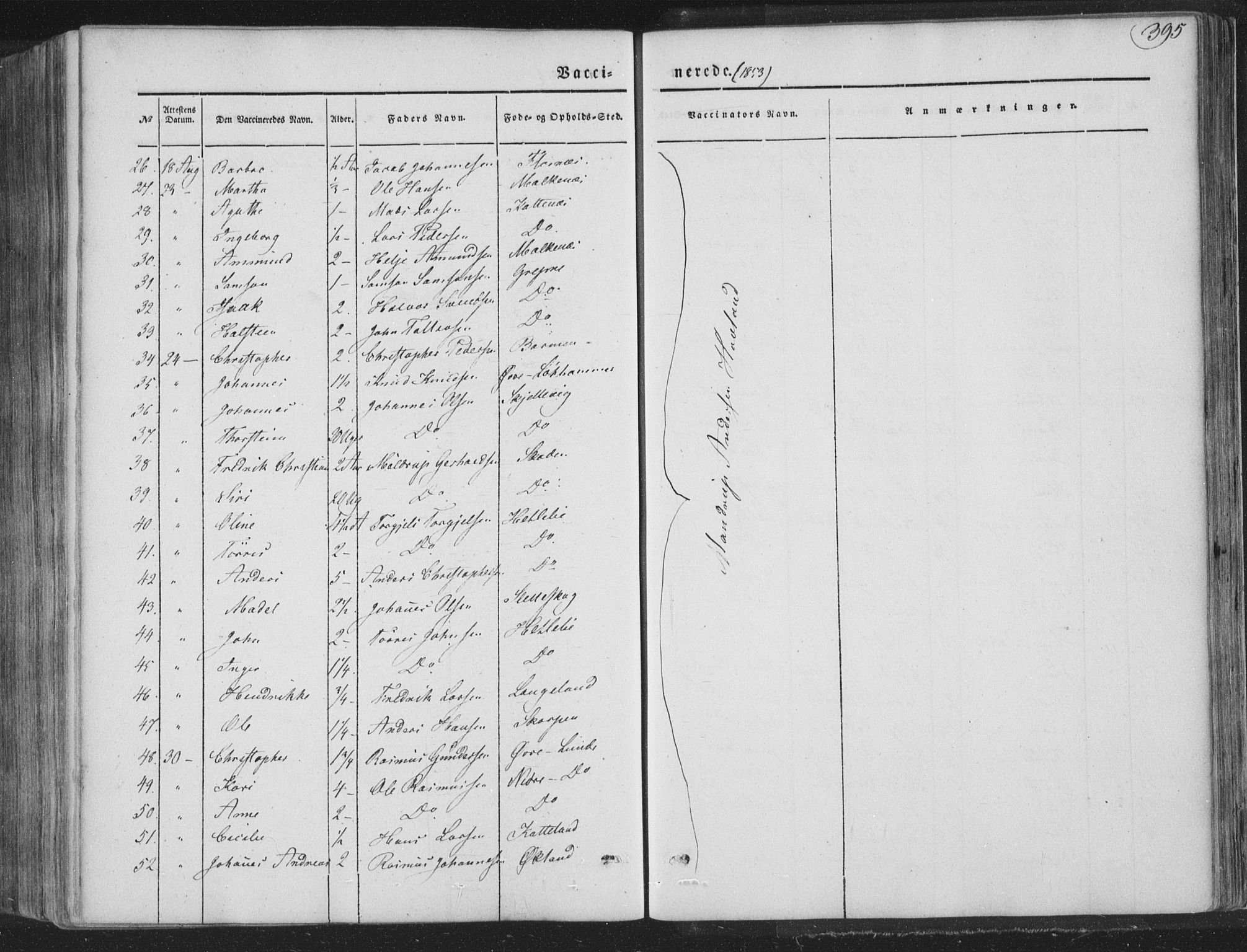 Tysnes sokneprestembete, AV/SAB-A-78601/H/Haa: Parish register (official) no. A 10, 1848-1859, p. 395