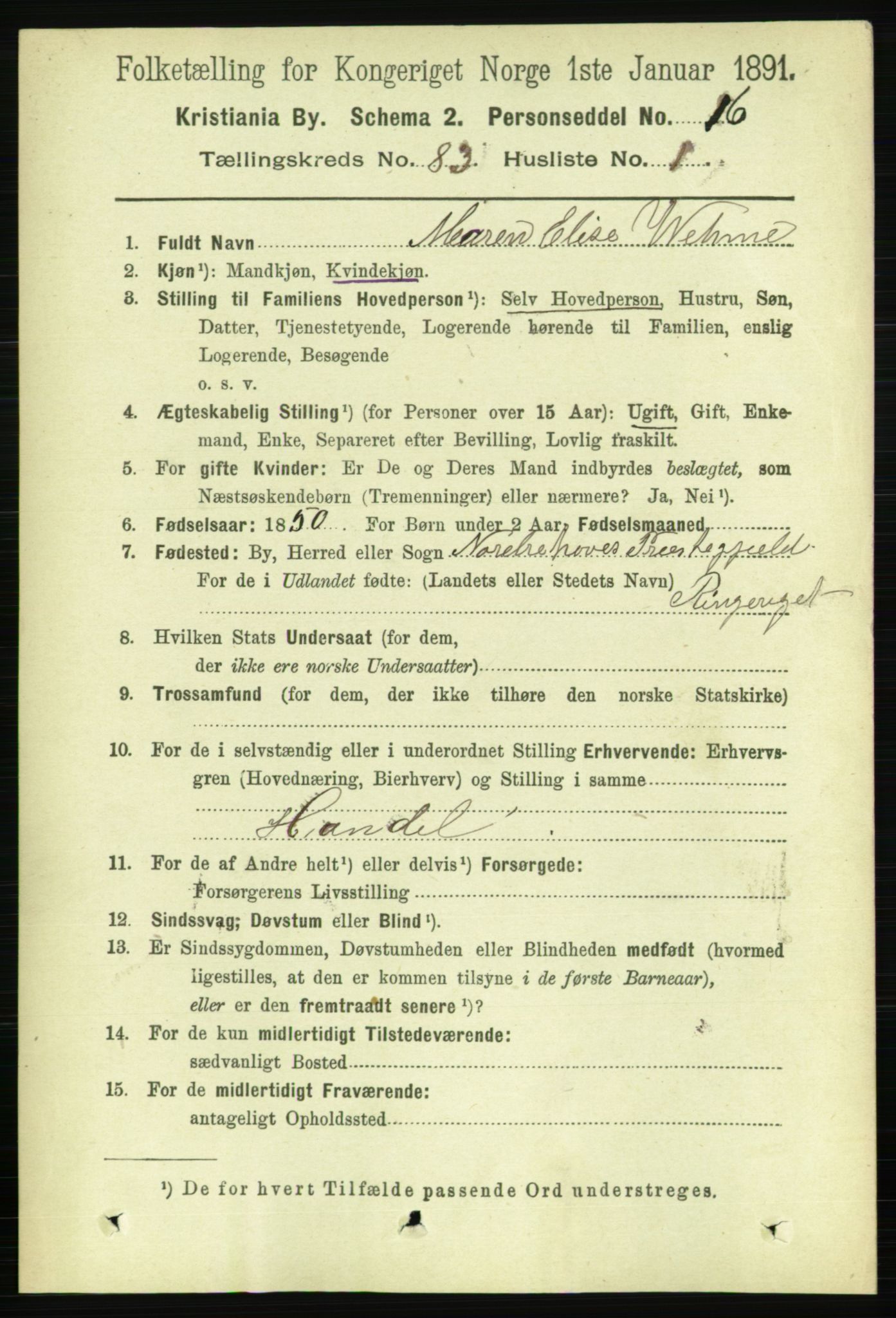 RA, 1891 census for 0301 Kristiania, 1891, p. 42137