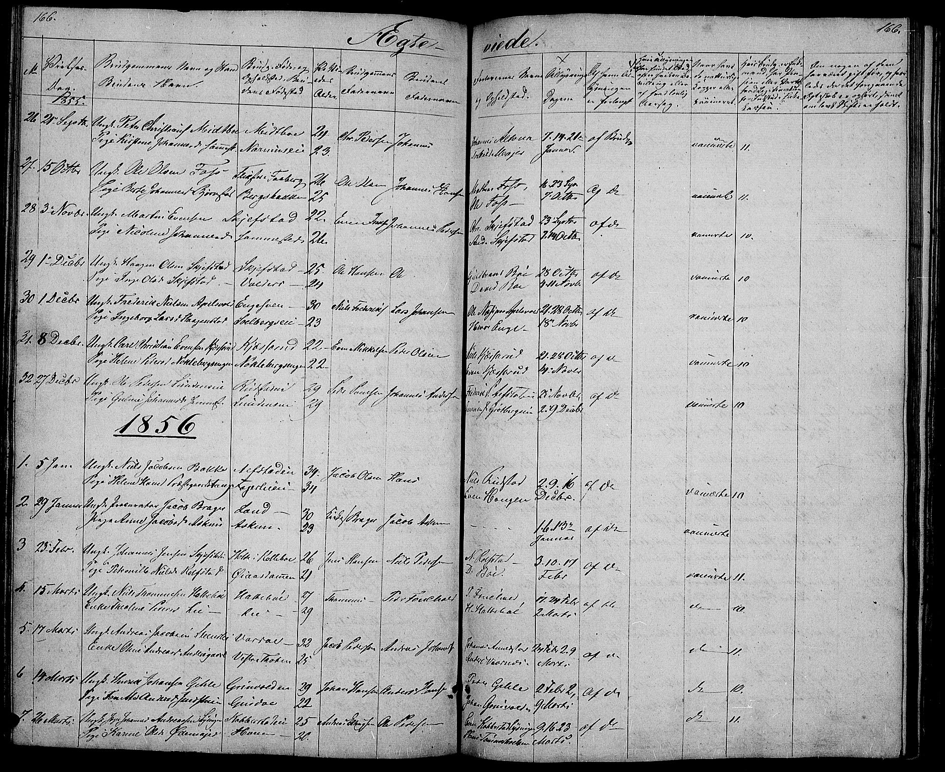 Østre Toten prestekontor, SAH/PREST-104/H/Ha/Hab/L0003: Parish register (copy) no. 3, 1848-1857, p. 166