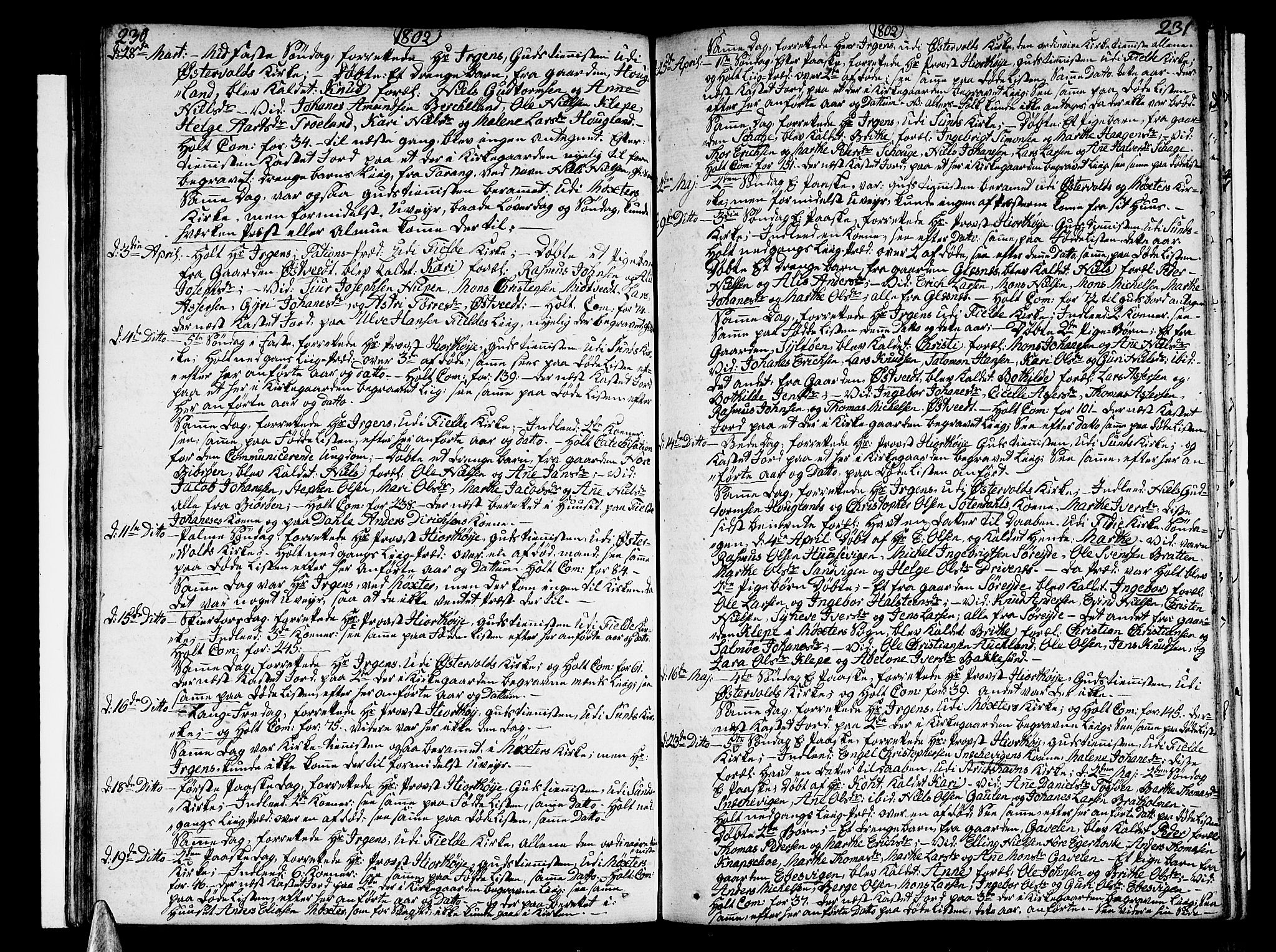 Sund sokneprestembete, SAB/A-99930: Parish register (official) no. A 7, 1796-1815, p. 230-231