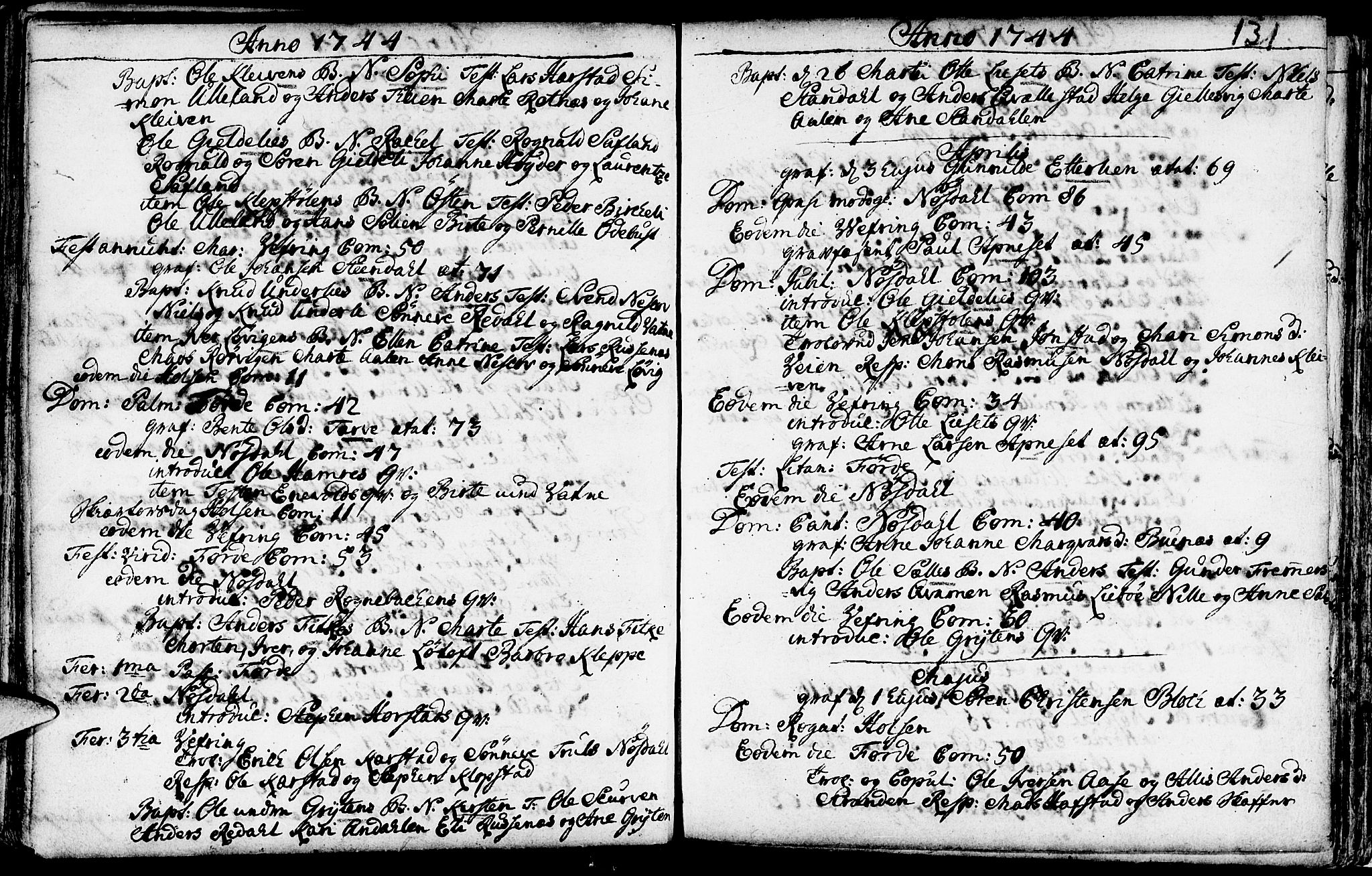 Førde sokneprestembete, SAB/A-79901/H/Haa/Haaa/L0002: Parish register (official) no. A 2, 1728-1748, p. 131