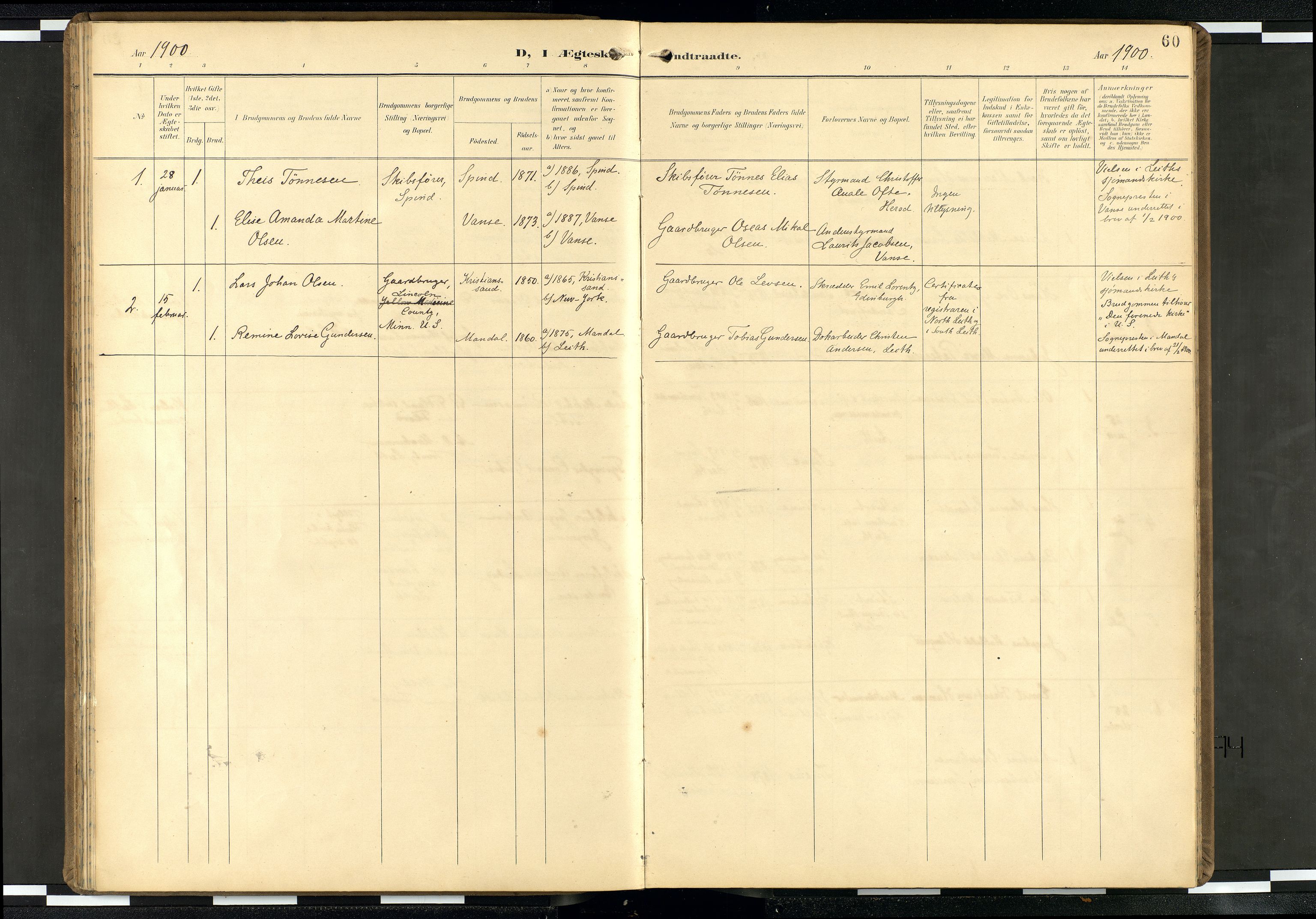 Den norske sjømannsmisjon i utlandet/Skotske havner (Leith, Glasgow), AV/SAB-SAB/PA-0100/H/Ha/Haa/L0004: Parish register (official) no. A 4, 1899-1949, p. 59b-60a