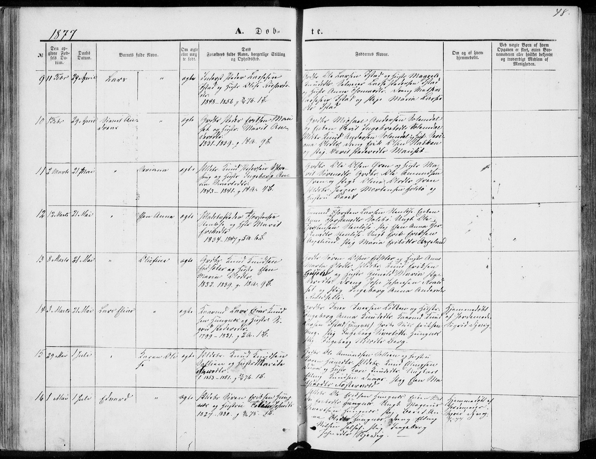 Ministerialprotokoller, klokkerbøker og fødselsregistre - Møre og Romsdal, SAT/A-1454/557/L0681: Parish register (official) no. 557A03, 1869-1886, p. 48