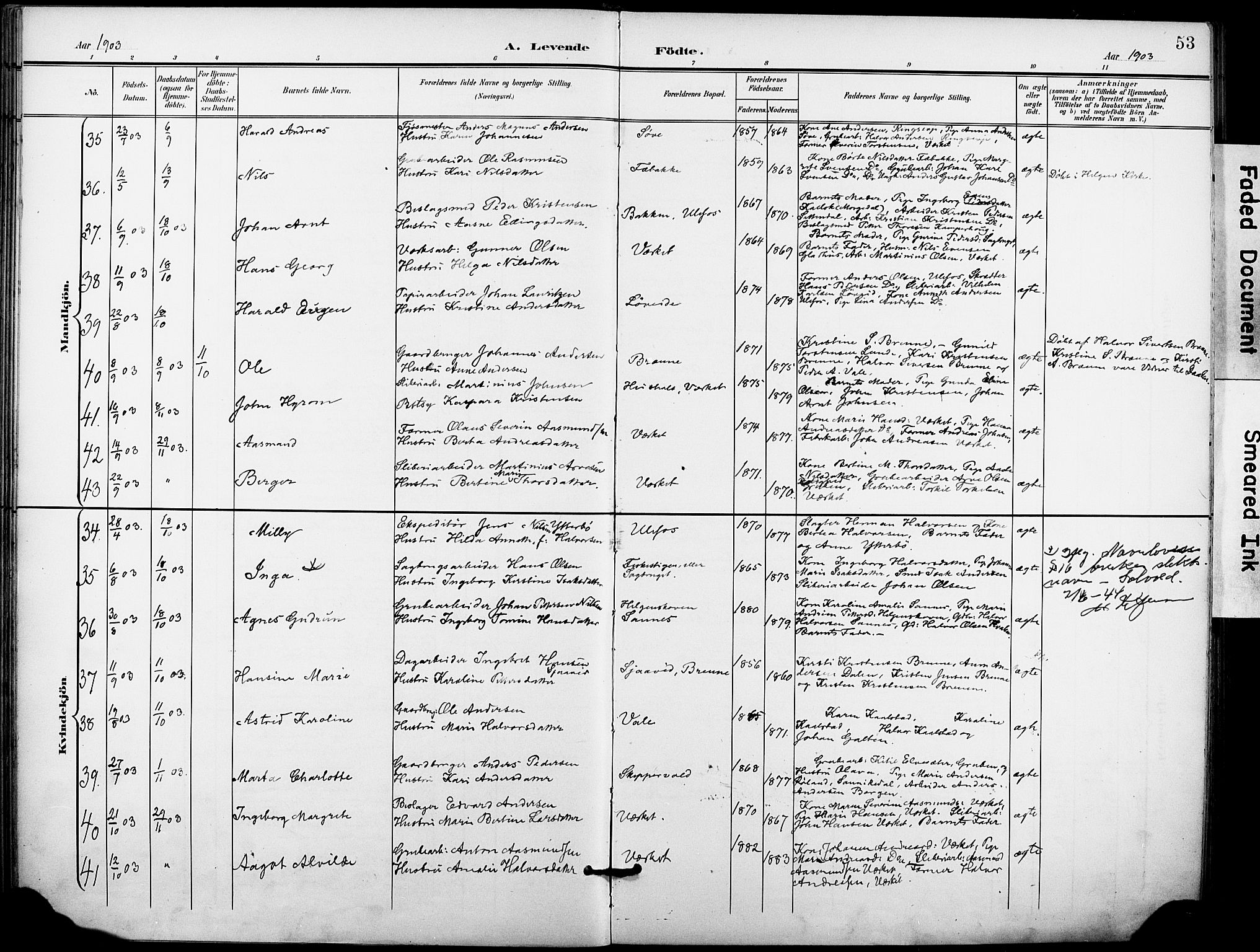 Holla kirkebøker, SAKO/A-272/F/Fa/L0010: Parish register (official) no. 10, 1897-1907, p. 53
