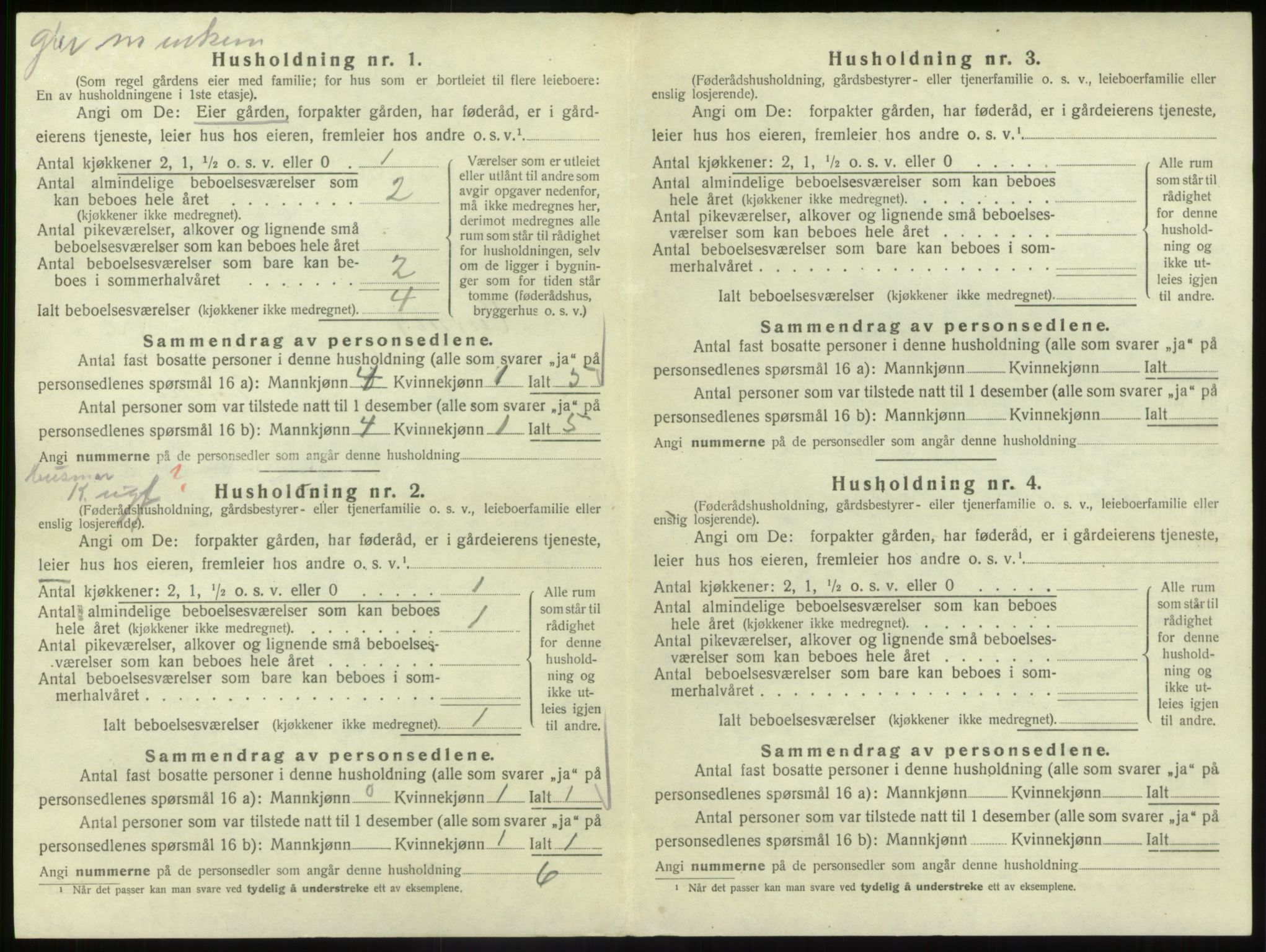 SAB, 1920 census for Vevring, 1920, p. 372