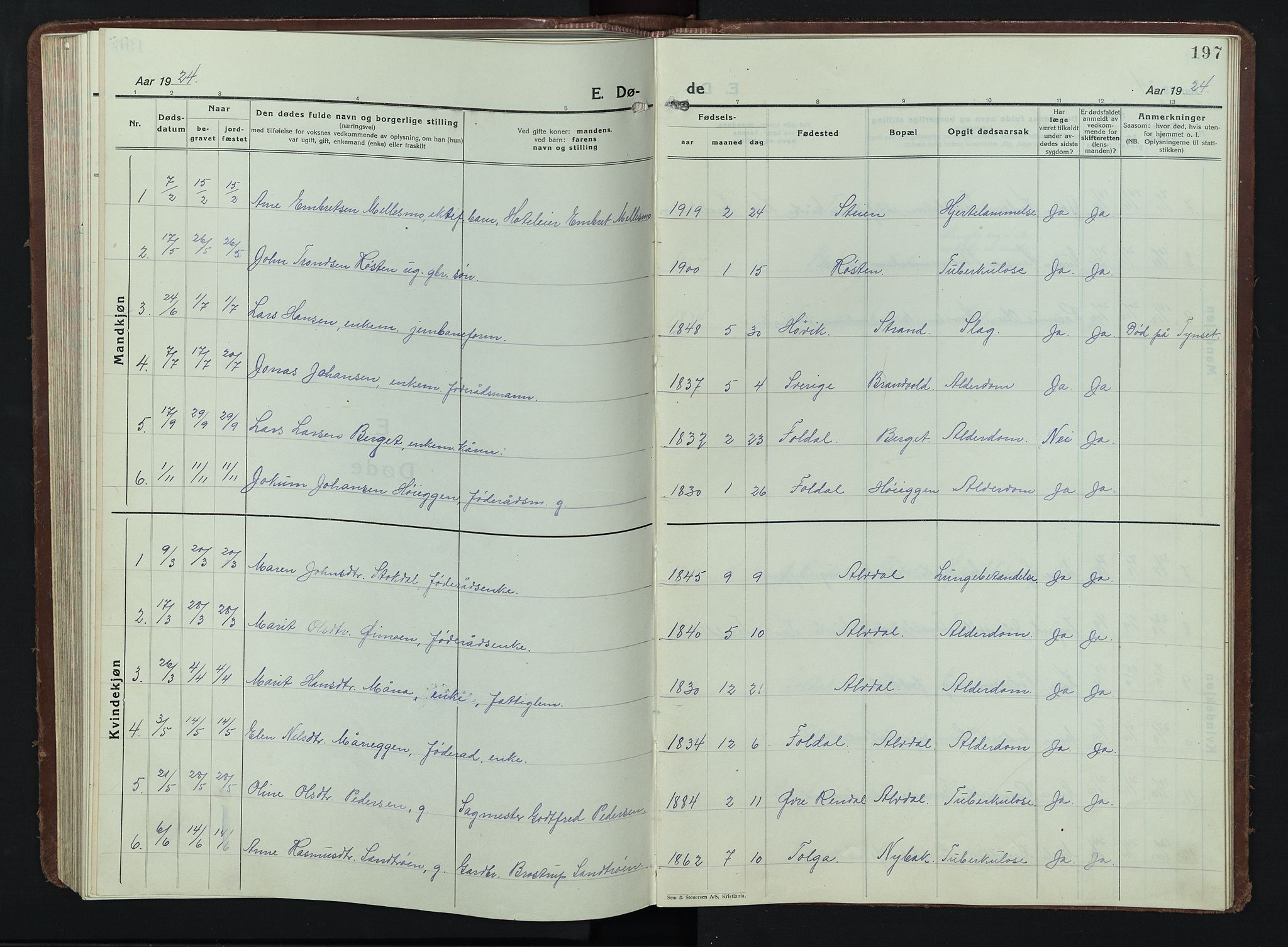 Alvdal prestekontor, SAH/PREST-060/H/Ha/Hab/L0007: Parish register (copy) no. 7, 1924-1945, p. 197