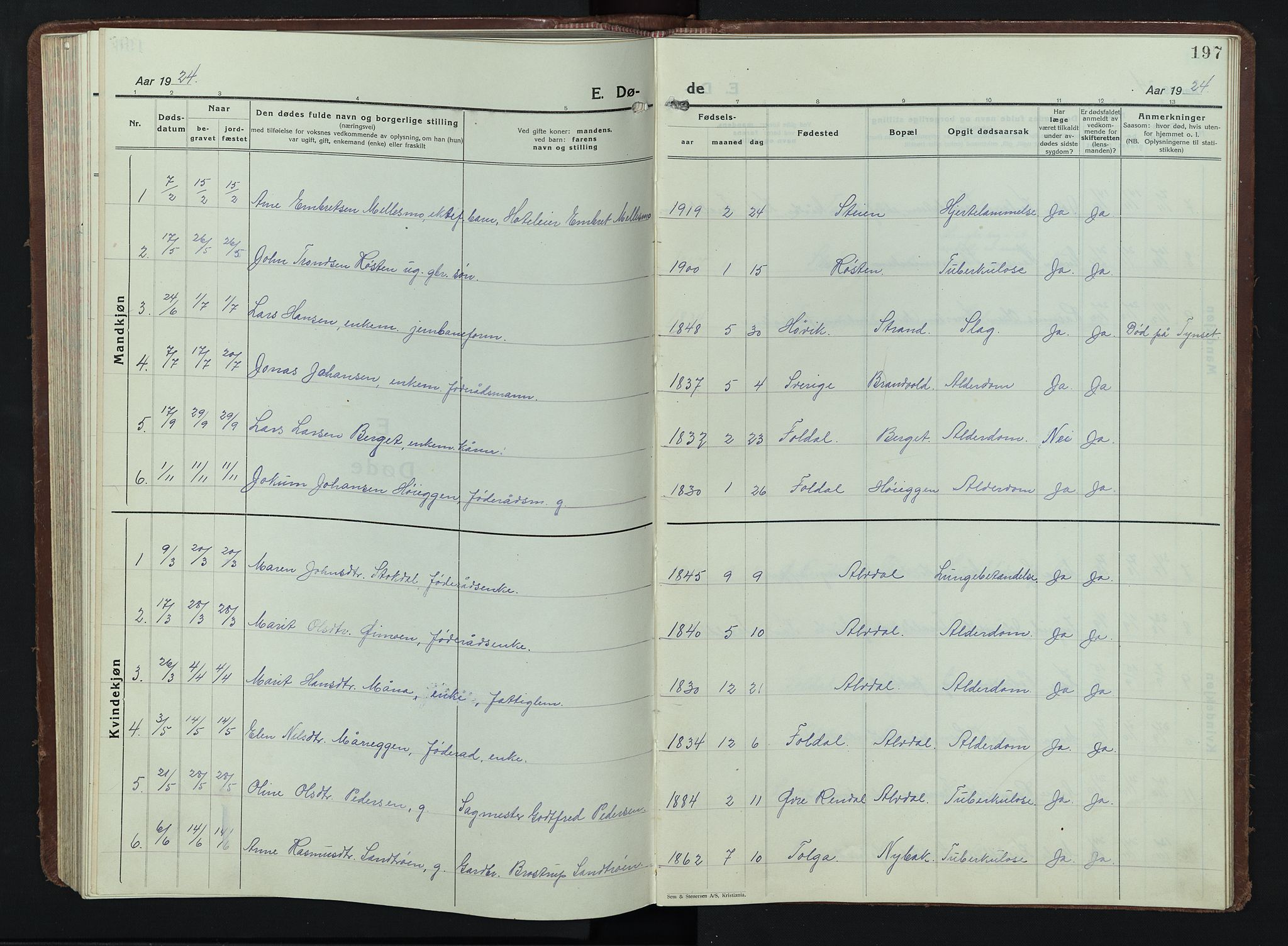 Alvdal prestekontor, AV/SAH-PREST-060/H/Ha/Hab/L0007: Parish register (copy) no. 7, 1924-1945, p. 197