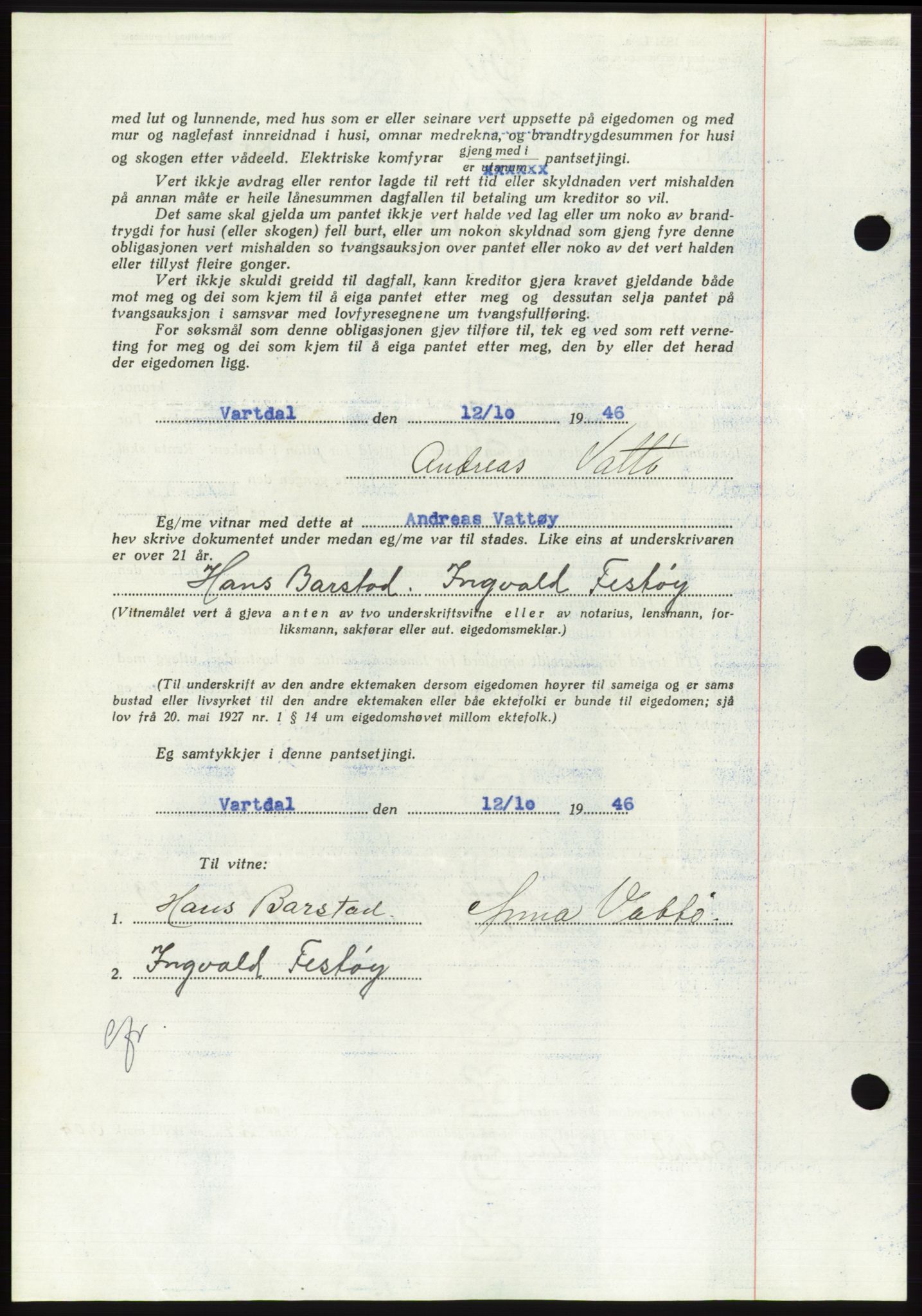 Søre Sunnmøre sorenskriveri, AV/SAT-A-4122/1/2/2C/L0114: Mortgage book no. 1-2B, 1943-1947, Diary no: : 202/1947