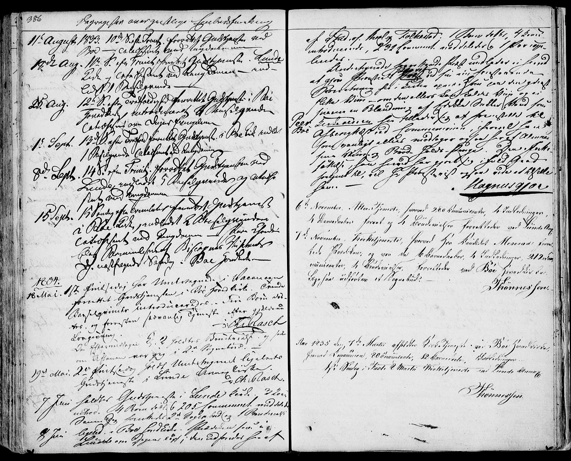 Bø kirkebøker, SAKO/A-257/F/Fa/L0007: Parish register (official) no. 7, 1831-1848, p. 386