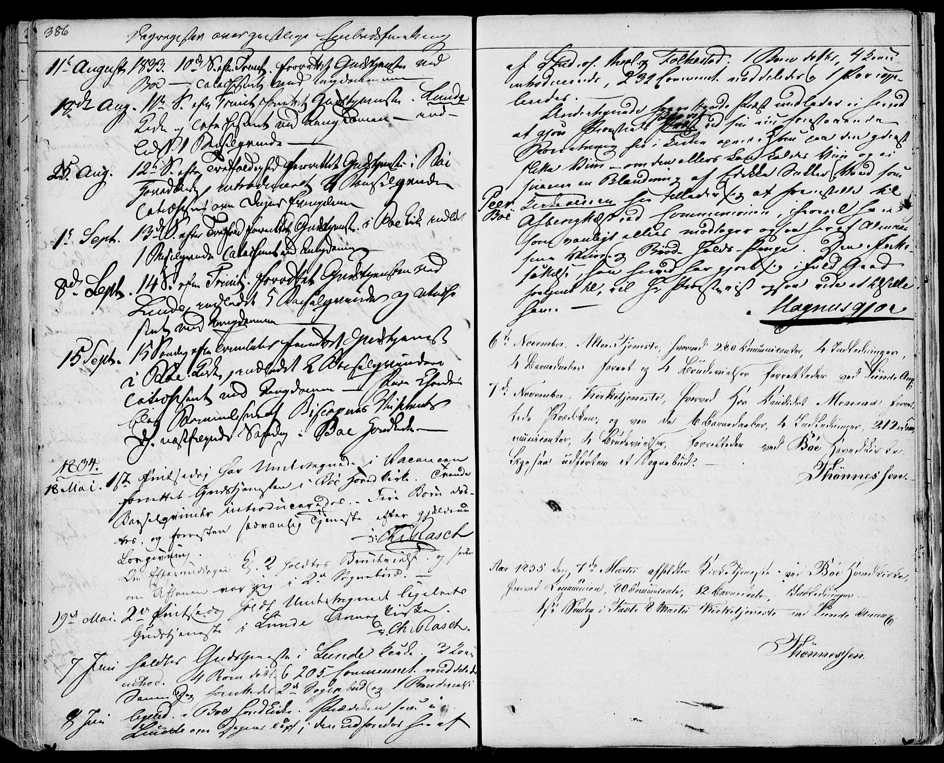 Bø kirkebøker, AV/SAKO-A-257/F/Fa/L0007: Parish register (official) no. 7, 1831-1848, p. 386