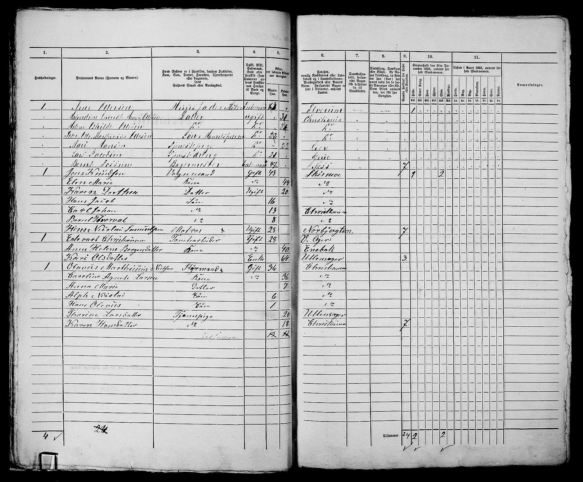 RA, 1865 census for Kristiania, 1865, p. 3181