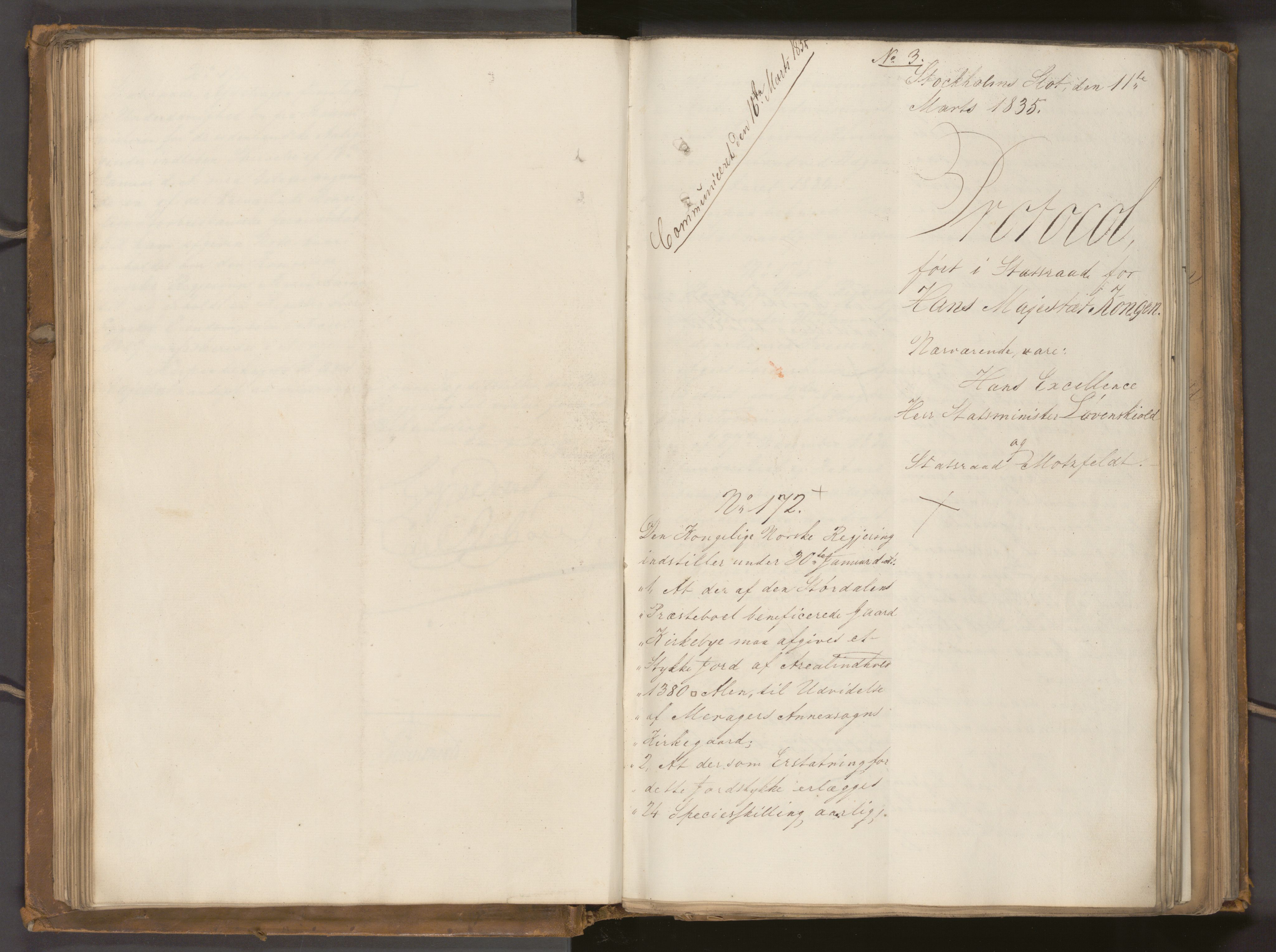 Statsrådssekretariatet, AV/RA-S-1001/A/Ab/L0040: Kgl. res. nr. 1-568, 1. halvår, 1835