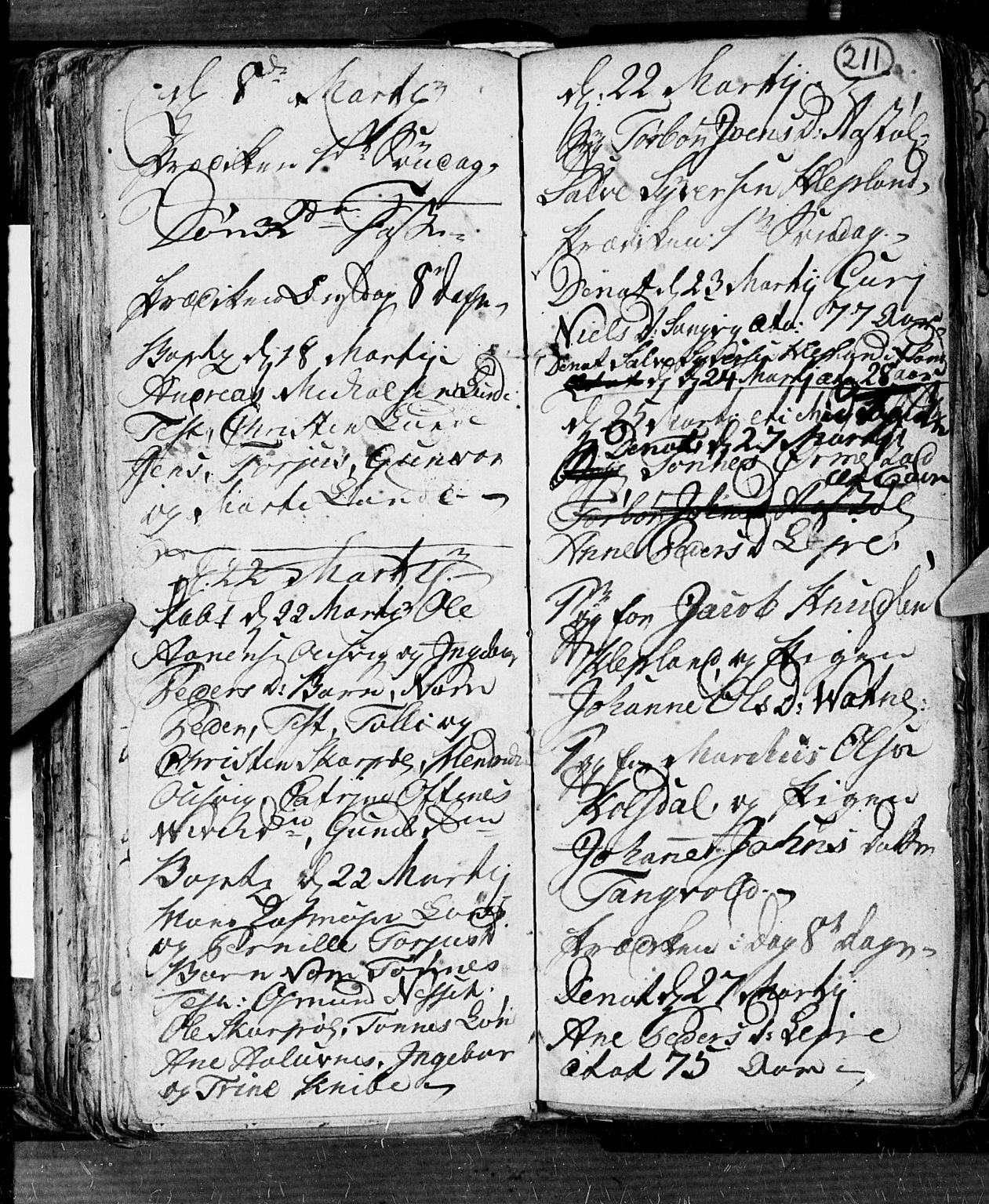 Søgne sokneprestkontor, AV/SAK-1111-0037/F/Fb/Fbb/L0001: Parish register (copy) no. B 1, 1779-1802, p. 211