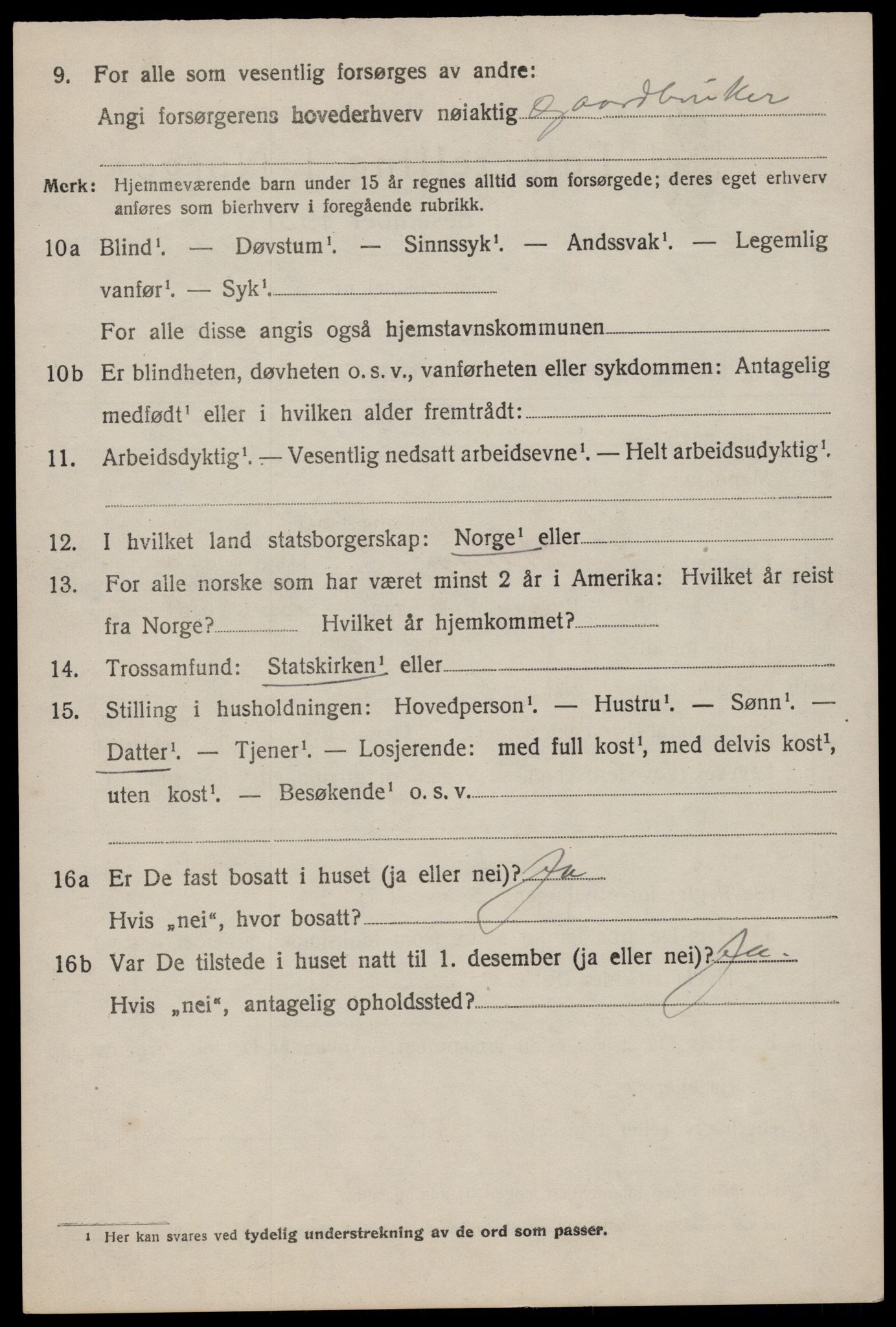 SAST, 1920 census for Klepp, 1920, p. 5393