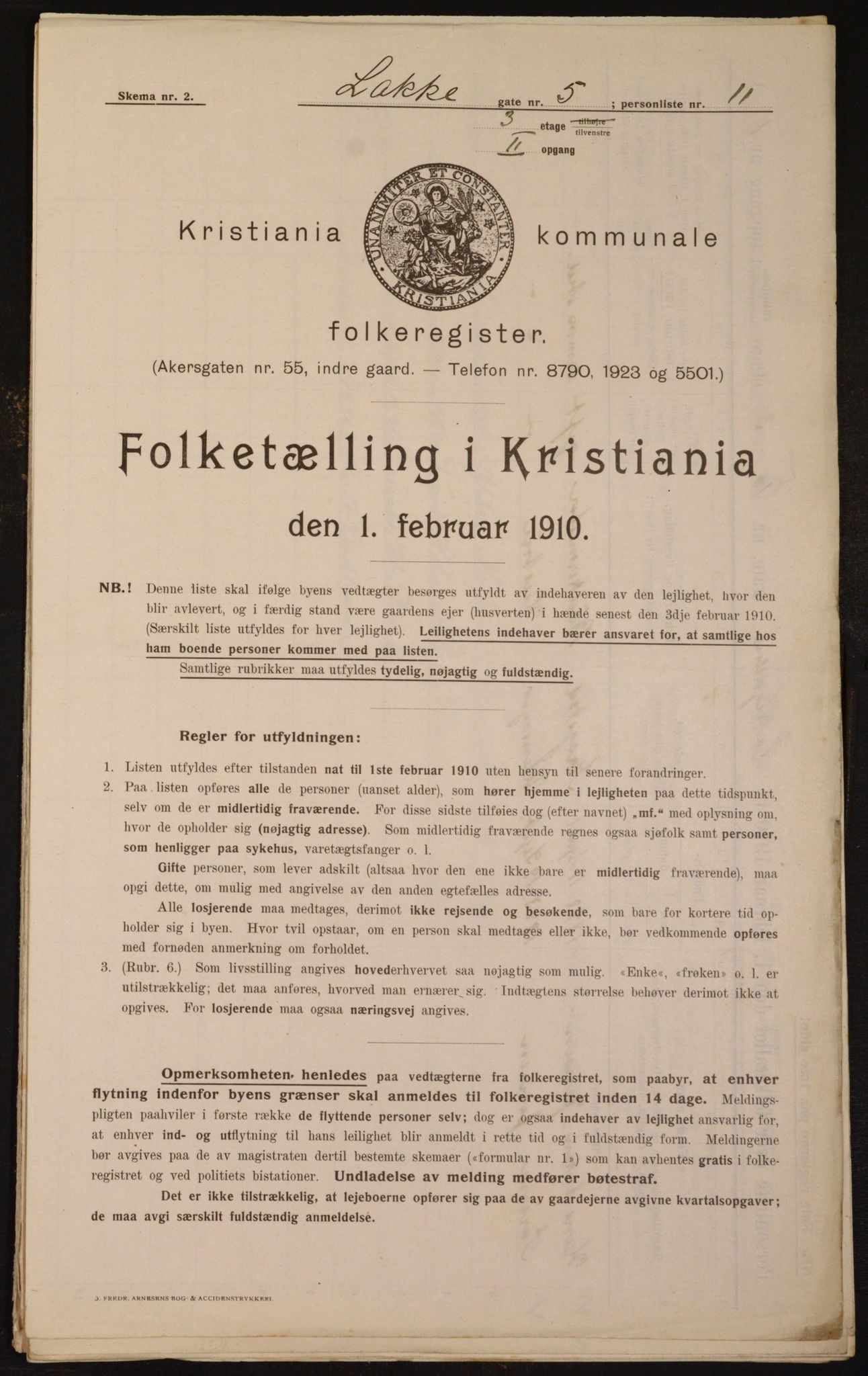 OBA, Municipal Census 1910 for Kristiania, 1910, p. 53381