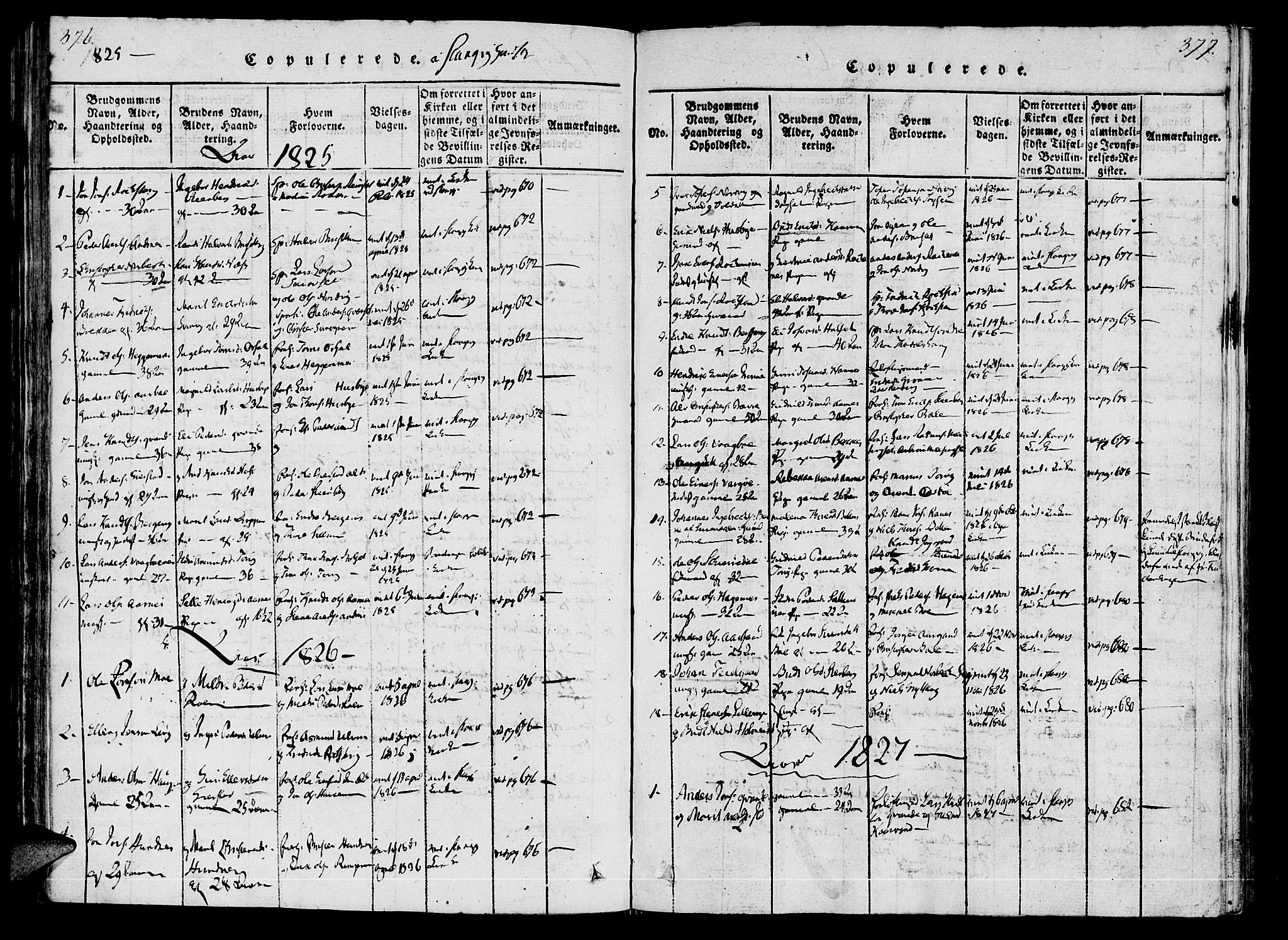 Ministerialprotokoller, klokkerbøker og fødselsregistre - Møre og Romsdal, AV/SAT-A-1454/592/L1023: Parish register (official) no. 592A02, 1820-1830, p. 376-377