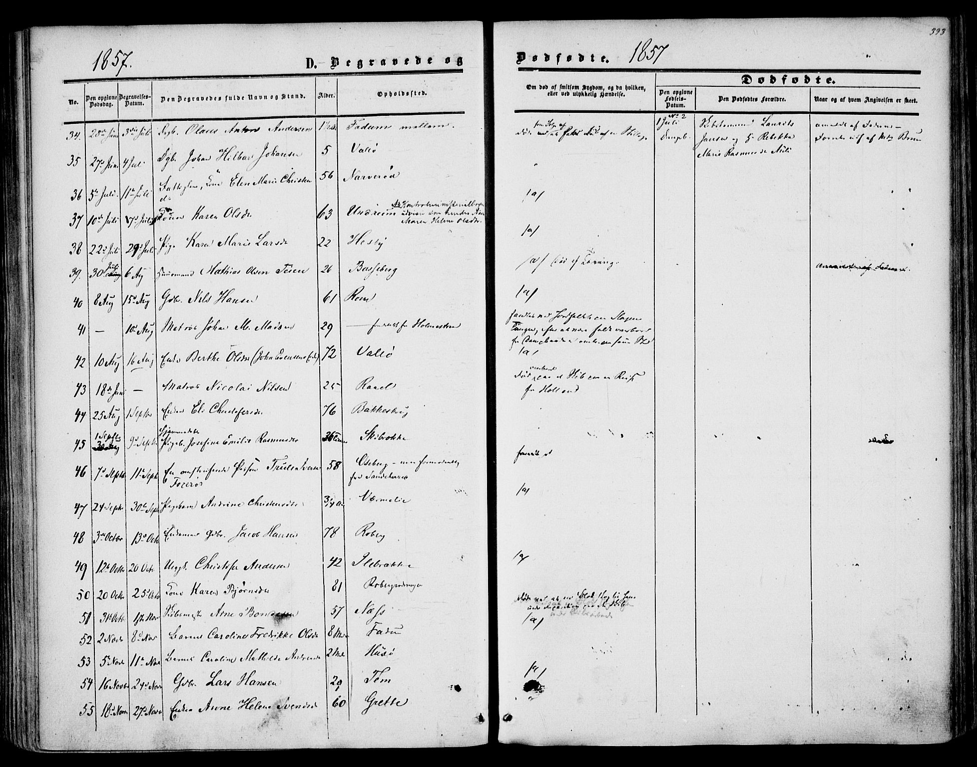 Sem kirkebøker, SAKO/A-5/F/Fa/L0007: Parish register (official) no. I 7, 1856-1865, p. 393