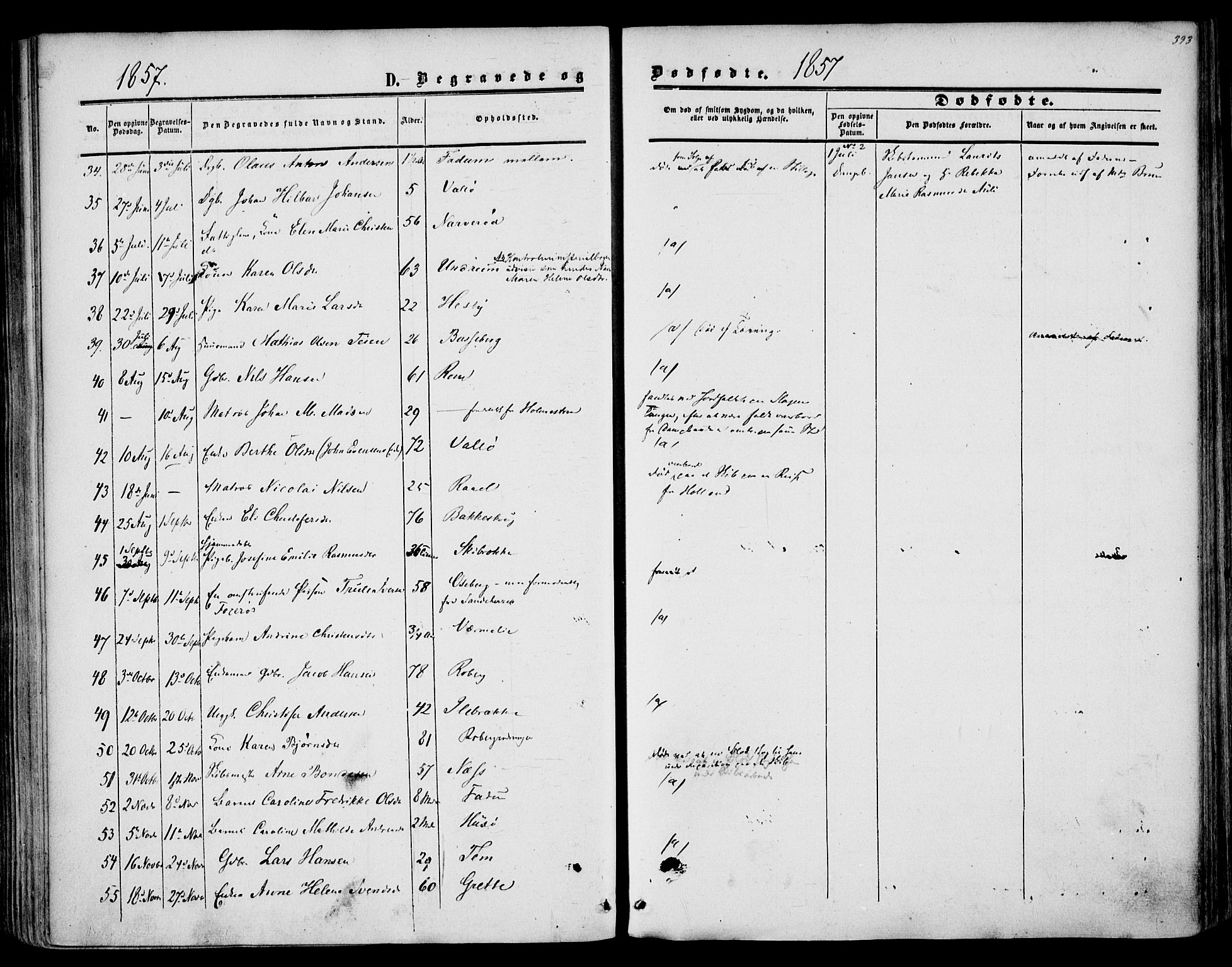 Sem kirkebøker, AV/SAKO-A-5/F/Fa/L0007: Parish register (official) no. I 7, 1856-1865, p. 393