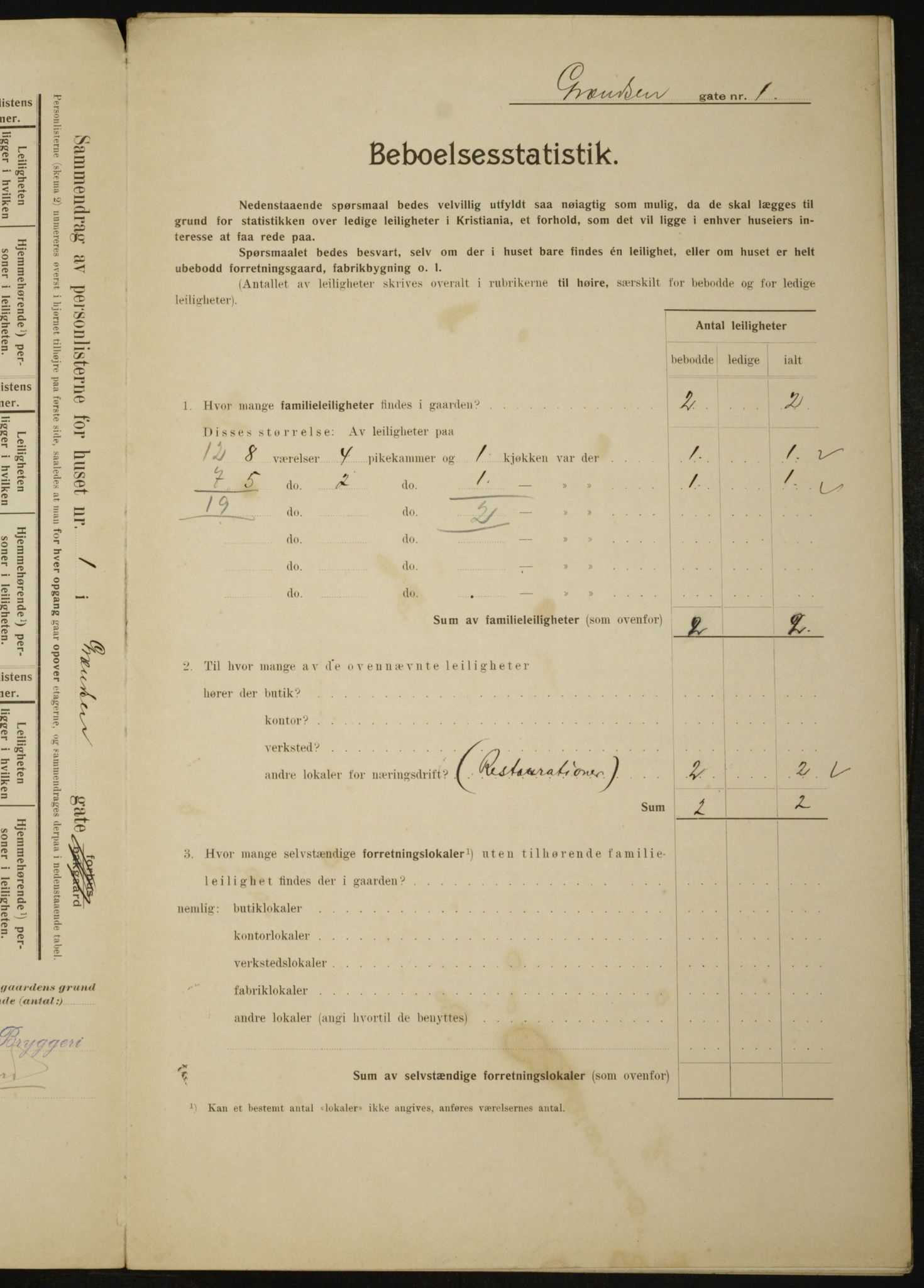 OBA, Municipal Census 1910 for Kristiania, 1910, p. 28214