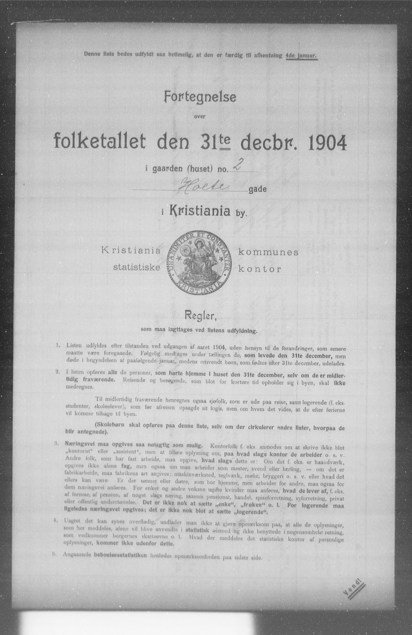 OBA, Municipal Census 1904 for Kristiania, 1904, p. 7896