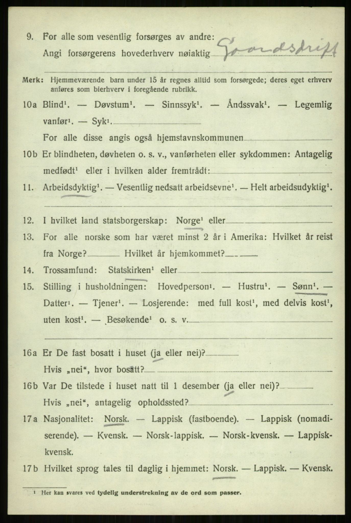 SATØ, 1920 census for Balsfjord, 1920, p. 7458