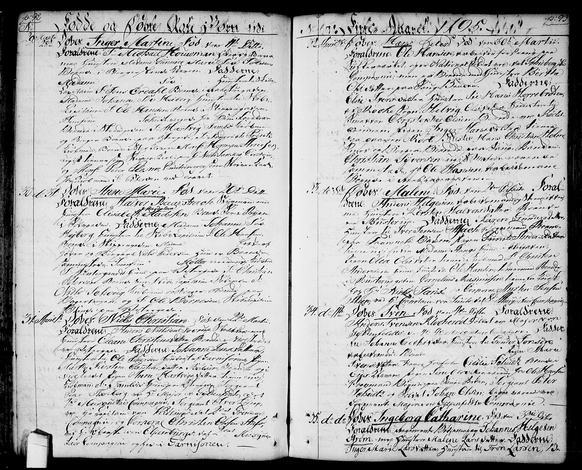 Halden prestekontor Kirkebøker, SAO/A-10909/F/Fa/L0002: Parish register (official) no. I 2, 1792-1812, p. 92-93