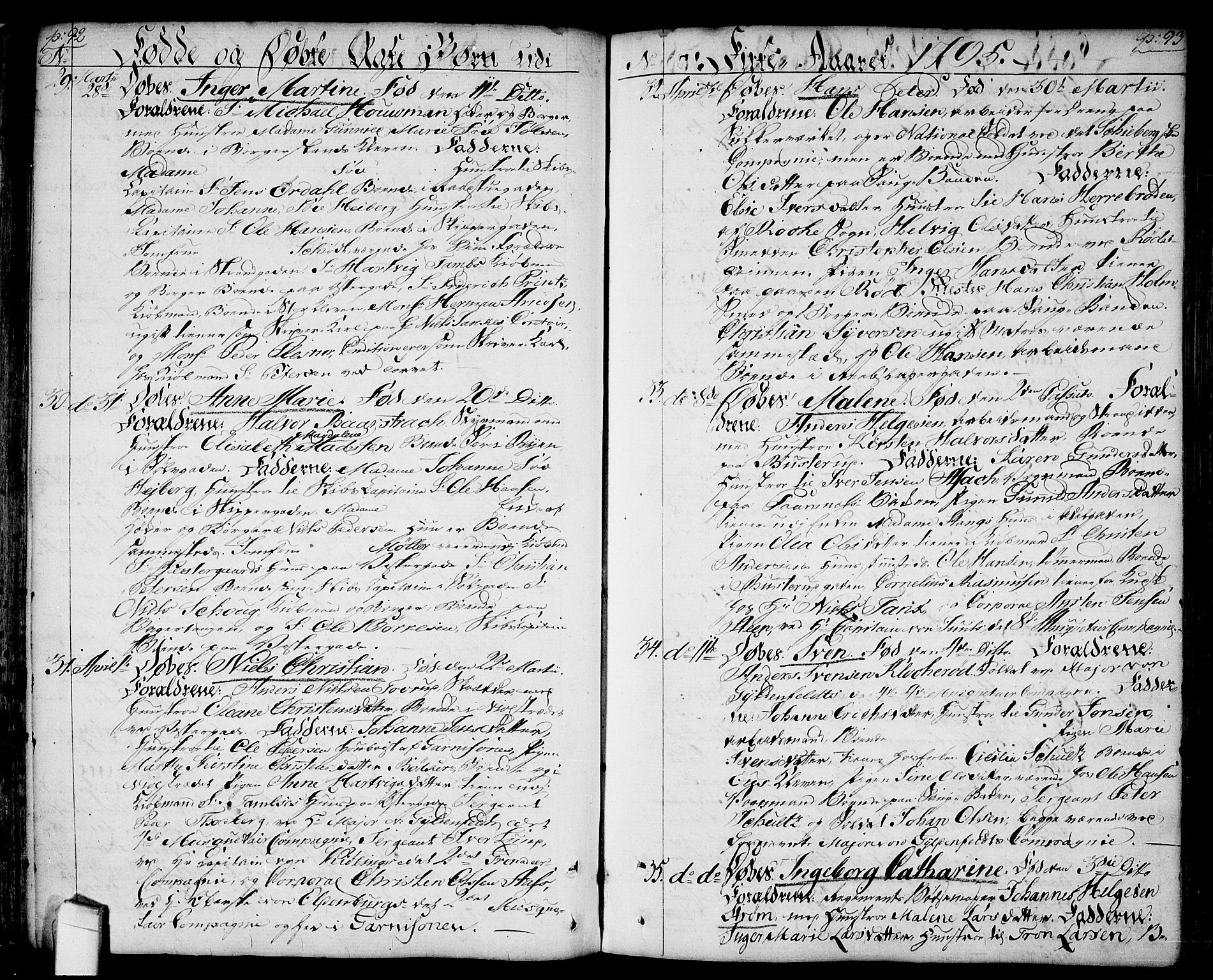 Halden prestekontor Kirkebøker, AV/SAO-A-10909/F/Fa/L0002: Parish register (official) no. I 2, 1792-1812, p. 92-93