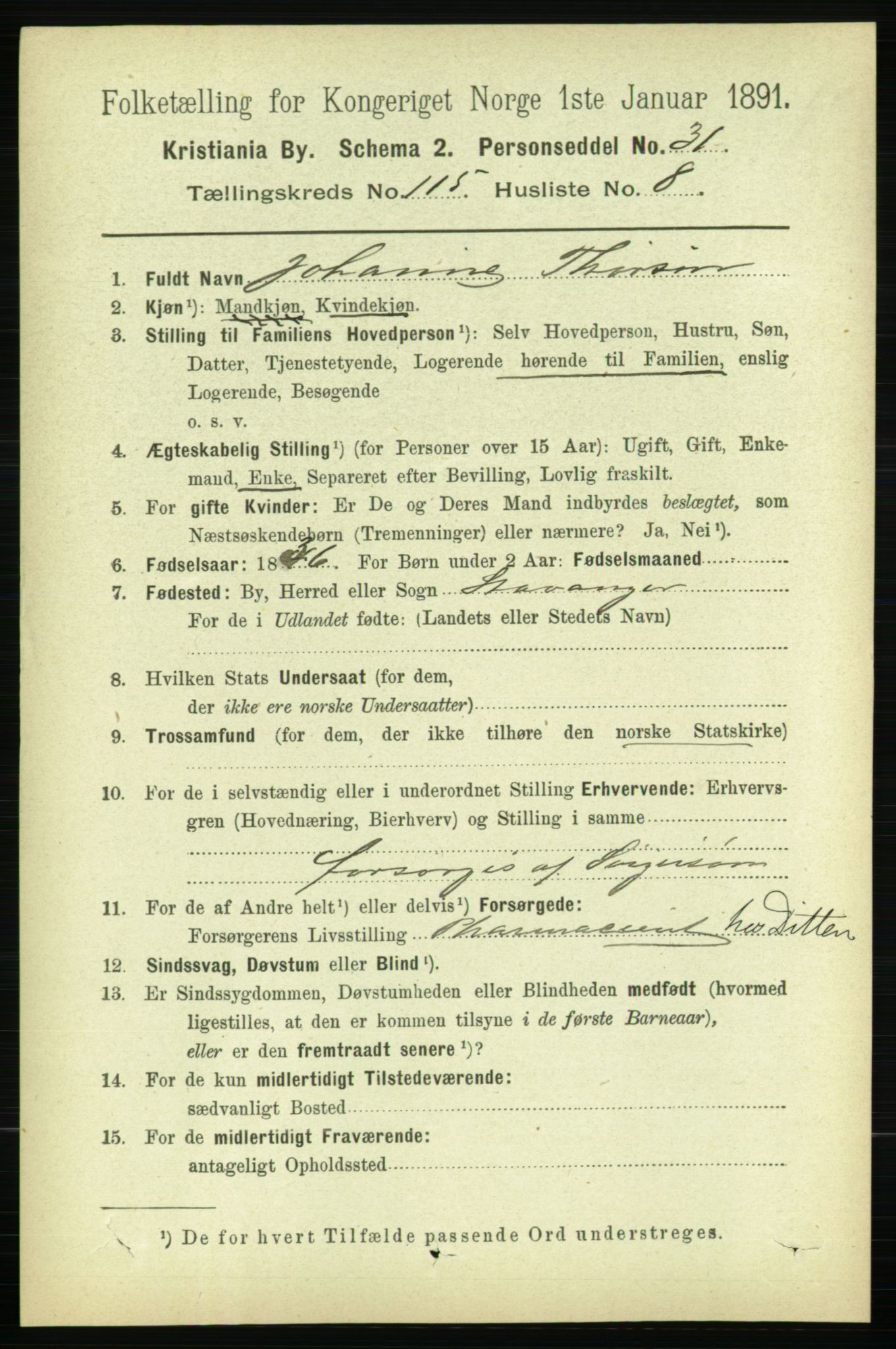 RA, 1891 census for 0301 Kristiania, 1891, p. 61881