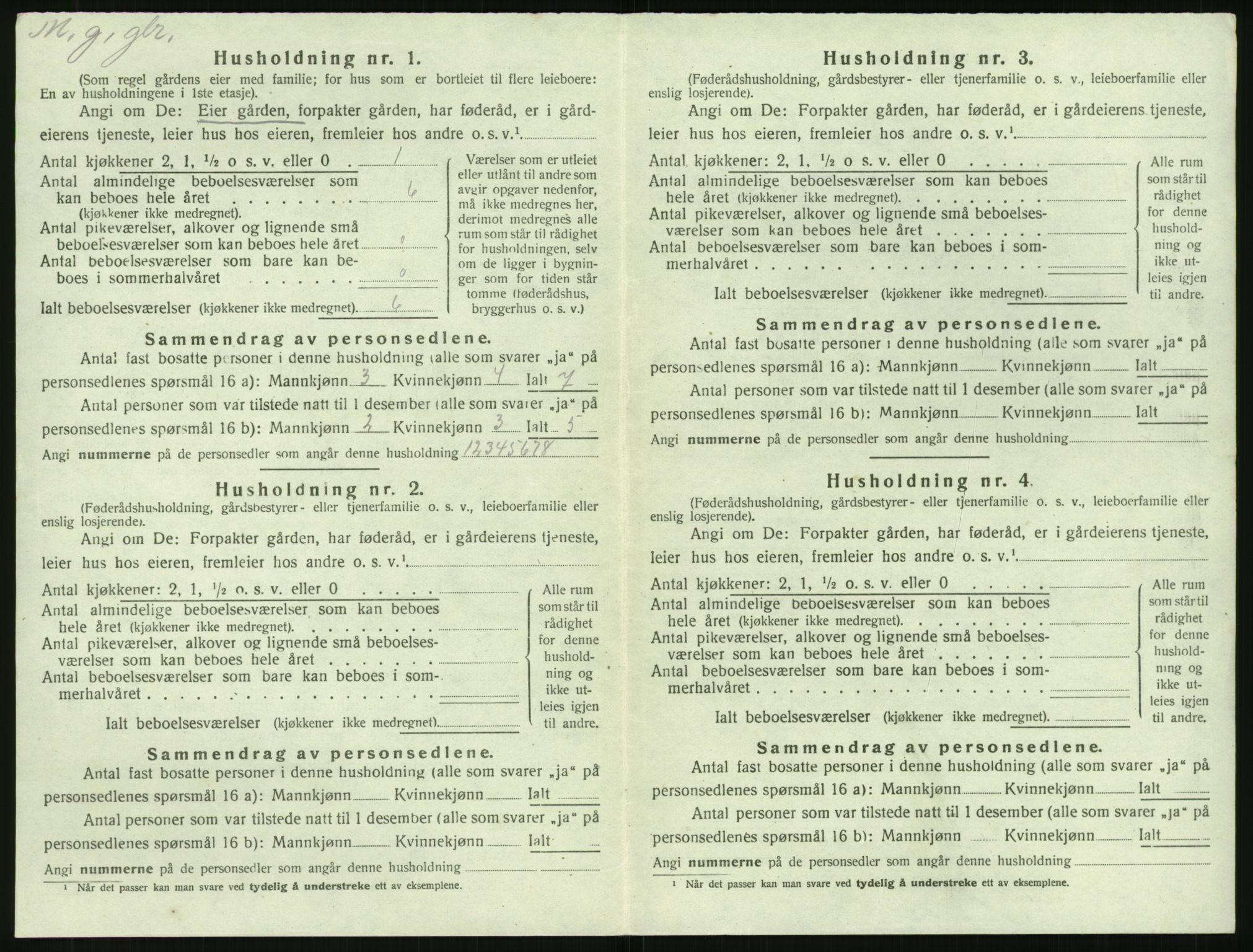 SAK, 1920 census for Øyestad, 1920, p. 1717