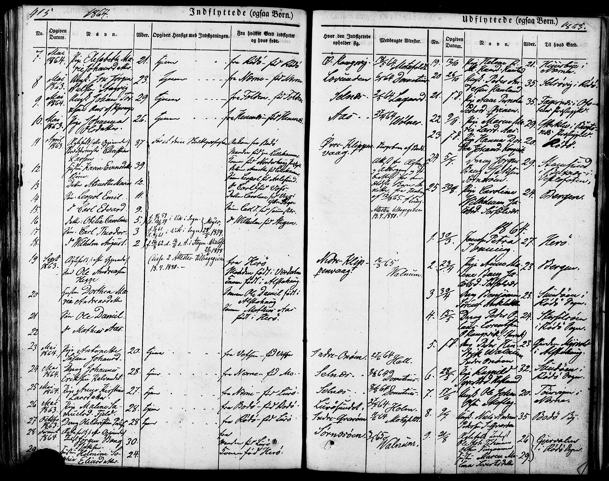 Ministerialprotokoller, klokkerbøker og fødselsregistre - Nordland, SAT/A-1459/839/L0567: Parish register (official) no. 839A04, 1863-1879, p. 415