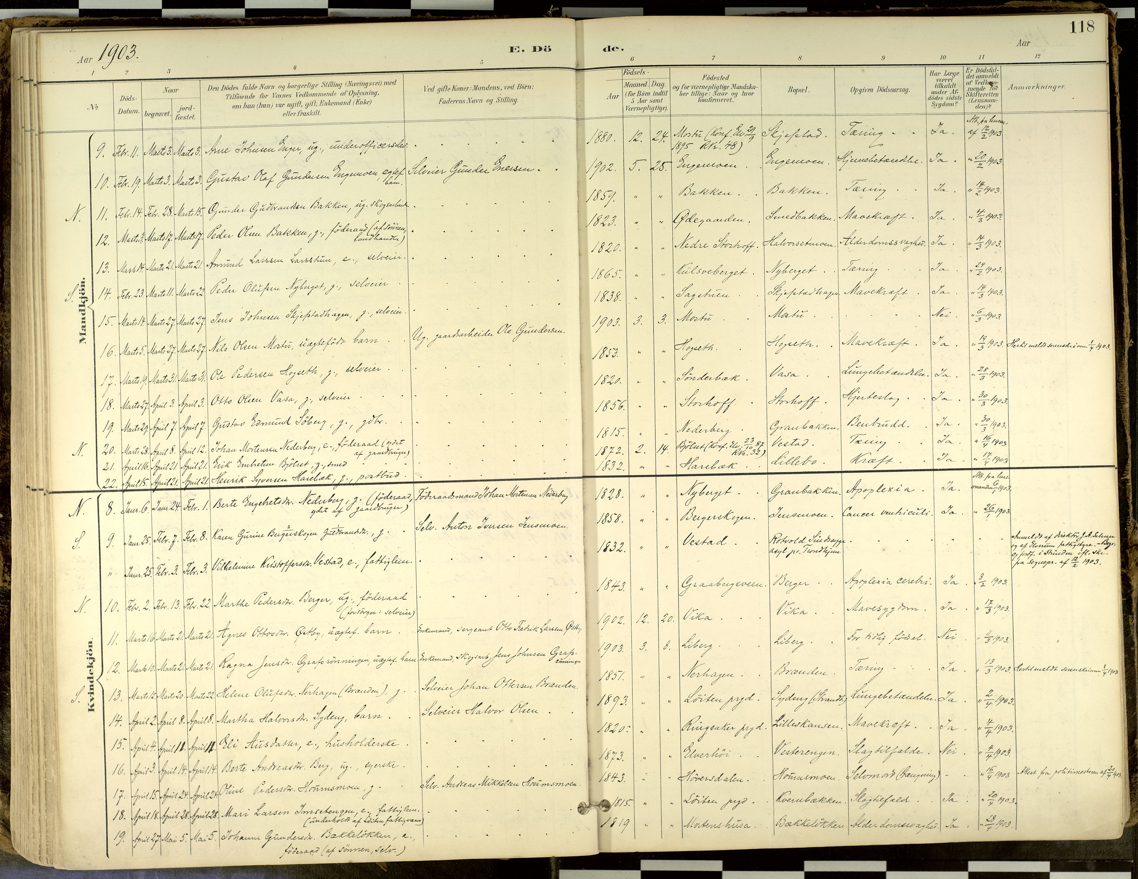 Elverum prestekontor, SAH/PREST-044/H/Ha/Haa/L0018: Parish register (official) no. 18, 1894-1914, p. 118