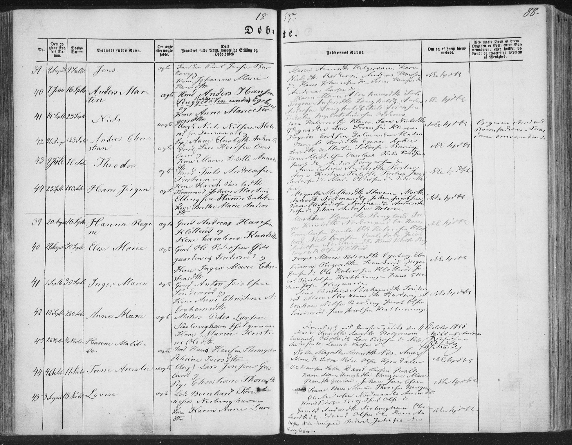 Brunlanes kirkebøker, AV/SAKO-A-342/F/Fa/L0004: Parish register (official) no. I 4, 1846-1862, p. 88