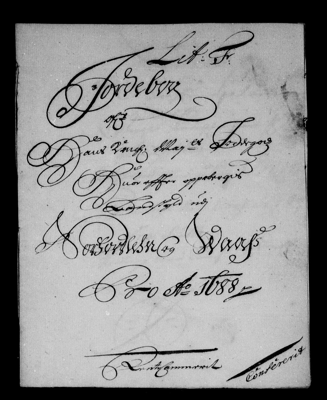 Rentekammeret inntil 1814, Reviderte regnskaper, Stiftamtstueregnskaper, Bergen stiftamt, AV/RA-EA-6043/R/Rc/L0086: Bergen stiftamt, 1688