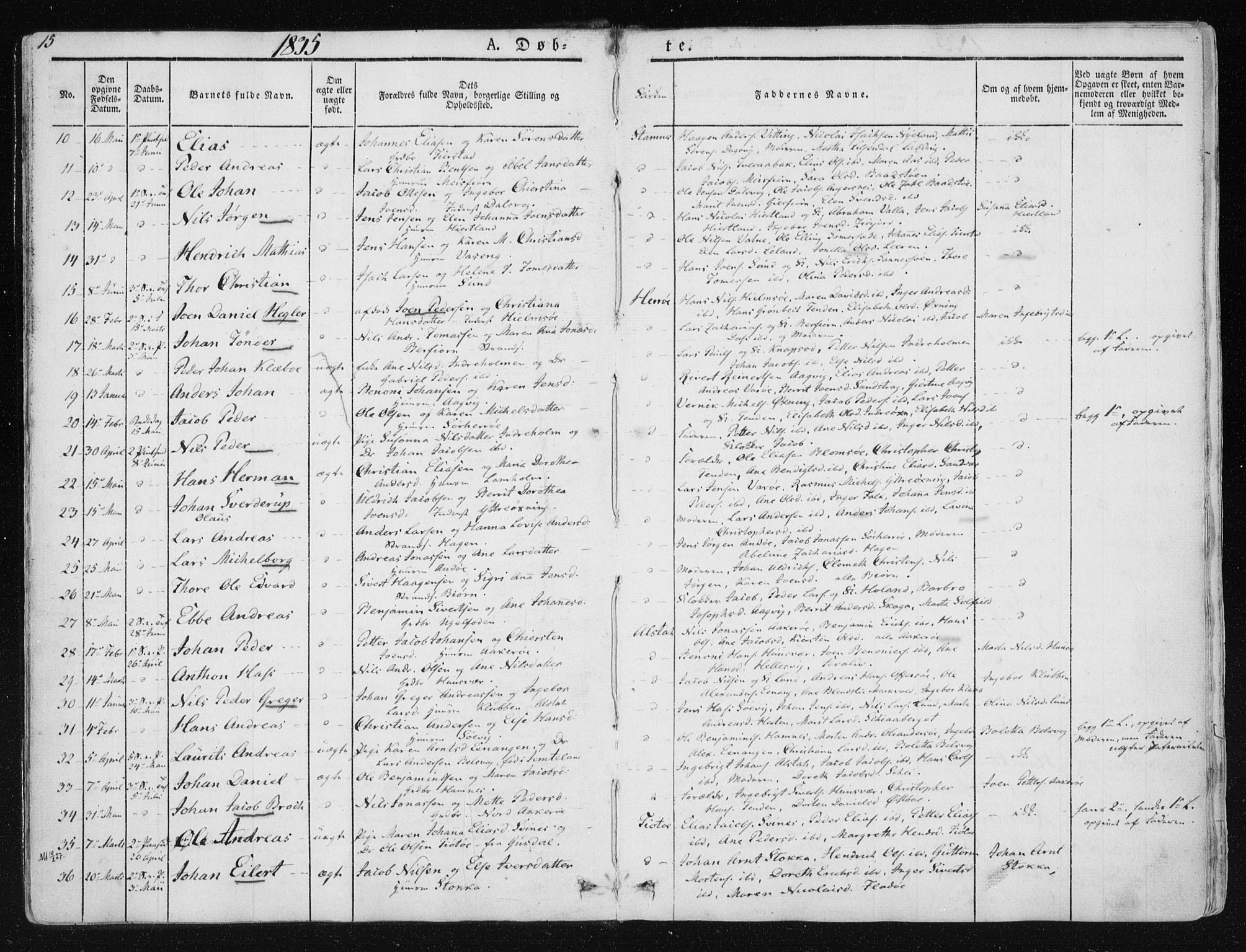 Ministerialprotokoller, klokkerbøker og fødselsregistre - Nordland, SAT/A-1459/830/L0446: Parish register (official) no. 830A10, 1831-1865, p. 15