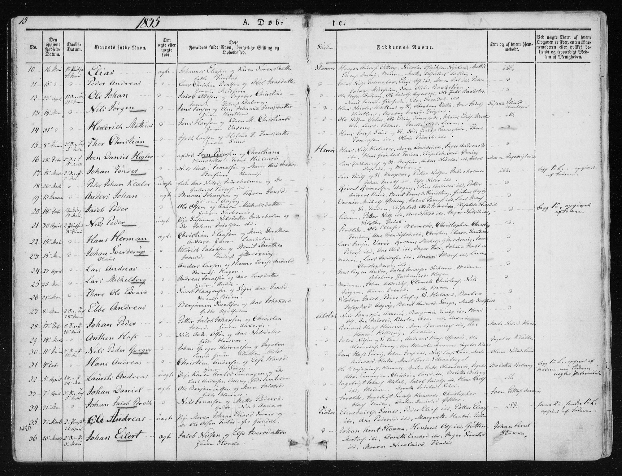 Ministerialprotokoller, klokkerbøker og fødselsregistre - Nordland, AV/SAT-A-1459/830/L0446: Parish register (official) no. 830A10, 1831-1865, p. 15