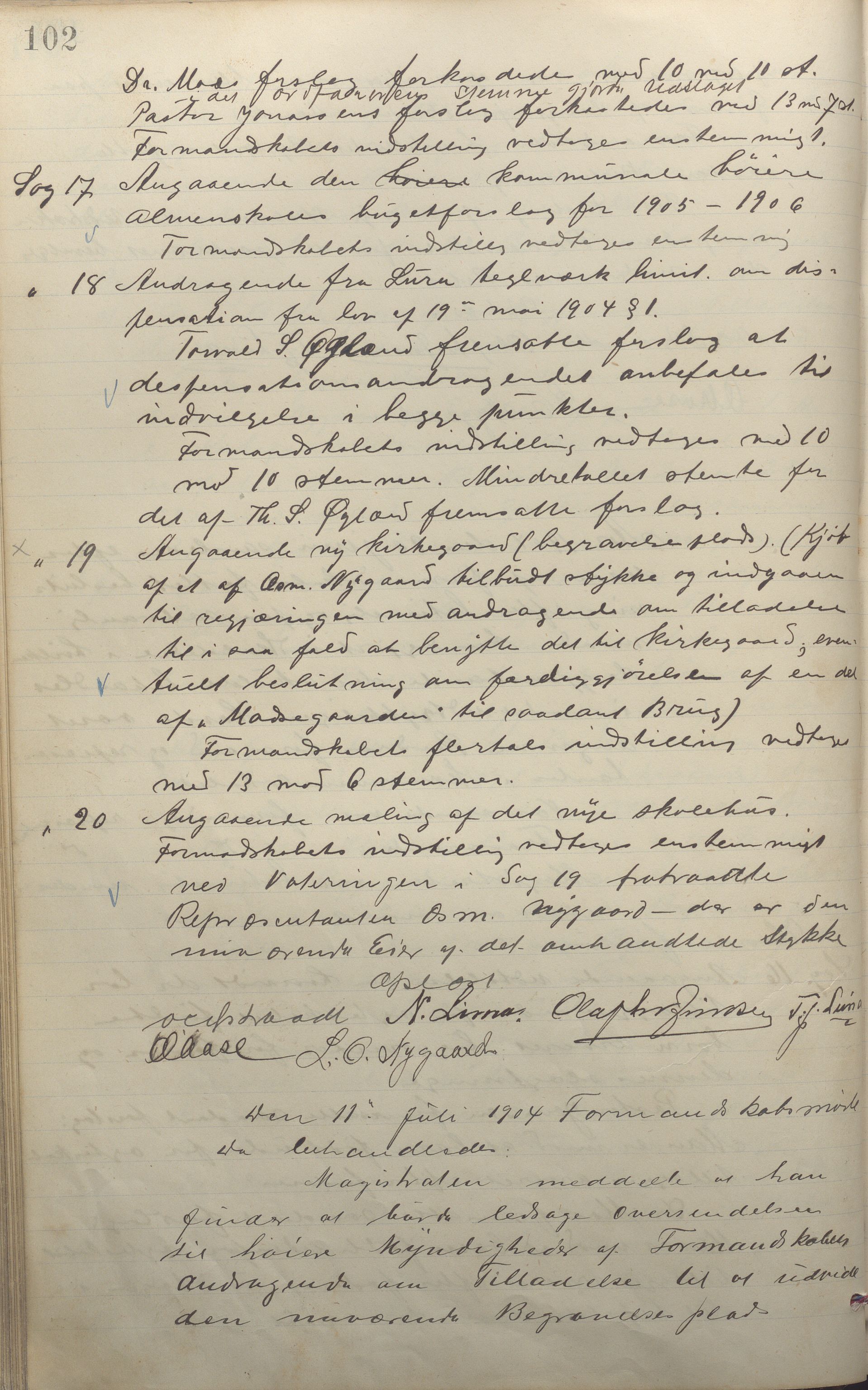 Sandnes kommune - Formannskapet og Bystyret, IKAR/K-100188/Aa/L0006: Møtebok, 1902-1909, p. 102