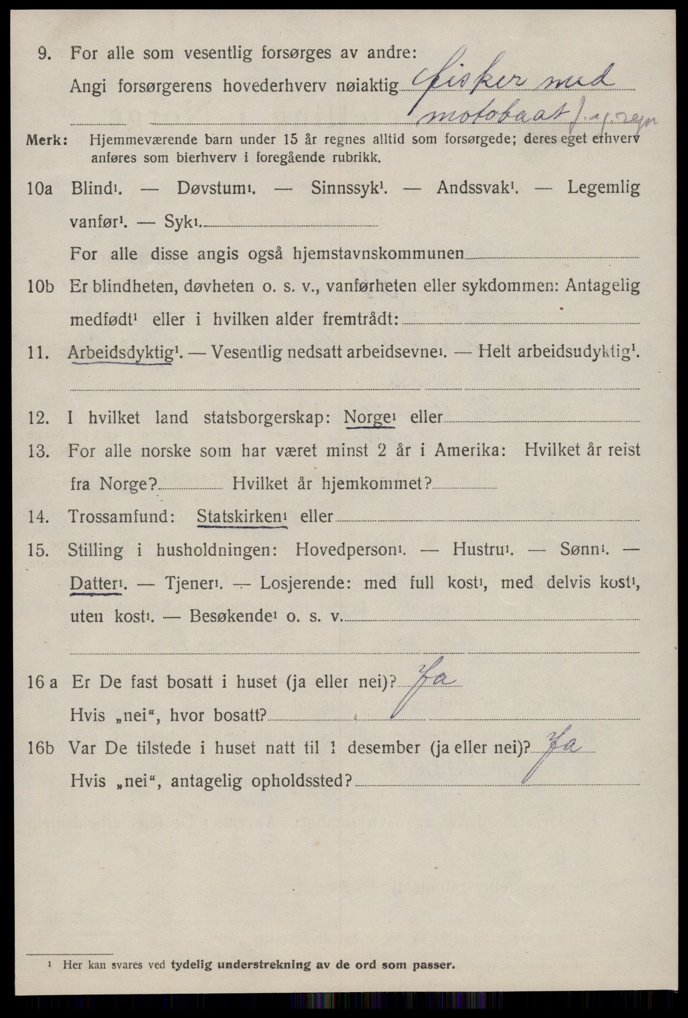 SAT, 1920 census for Brattvær, 1920, p. 1633