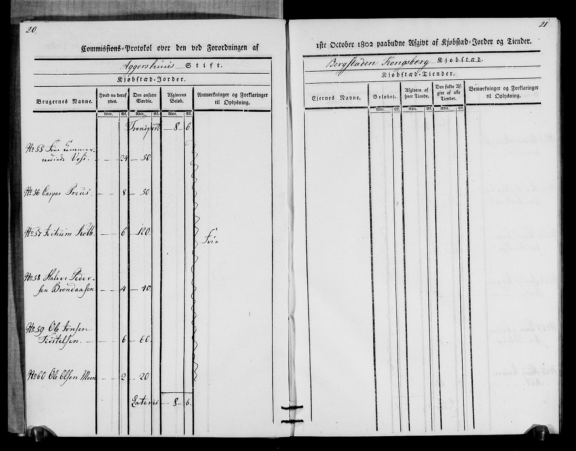 Rentekammeret inntil 1814, Realistisk ordnet avdeling, AV/RA-EA-4070/N/Ne/Nea/L0057b: Numedal og Sandsvær fogderi. Oppebørselsregister for Kongsberg bergstad, 1803-1804, p. 13