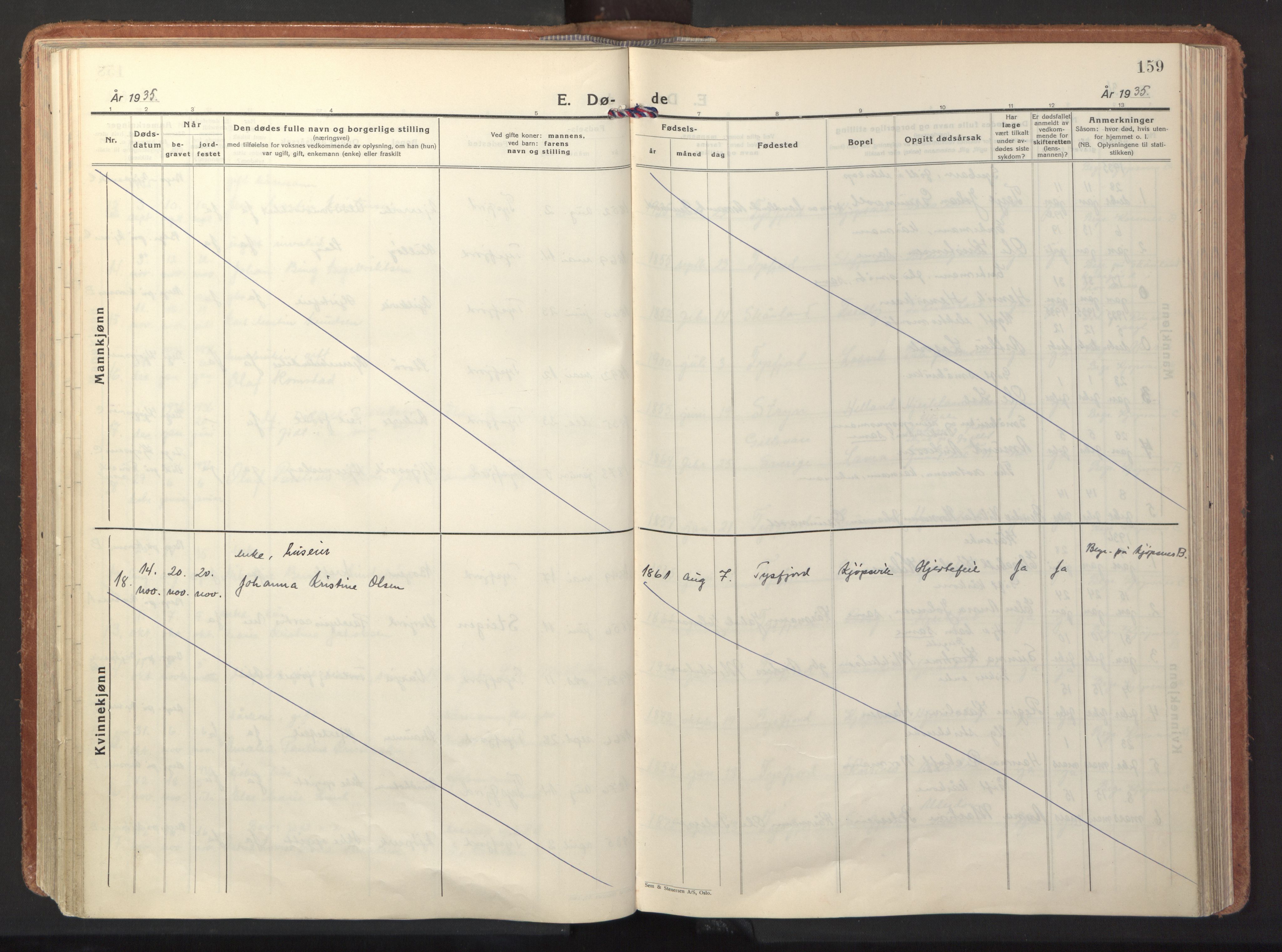 Ministerialprotokoller, klokkerbøker og fødselsregistre - Nordland, AV/SAT-A-1459/861/L0874: Parish register (official) no. 861A09, 1932-1939, p. 159