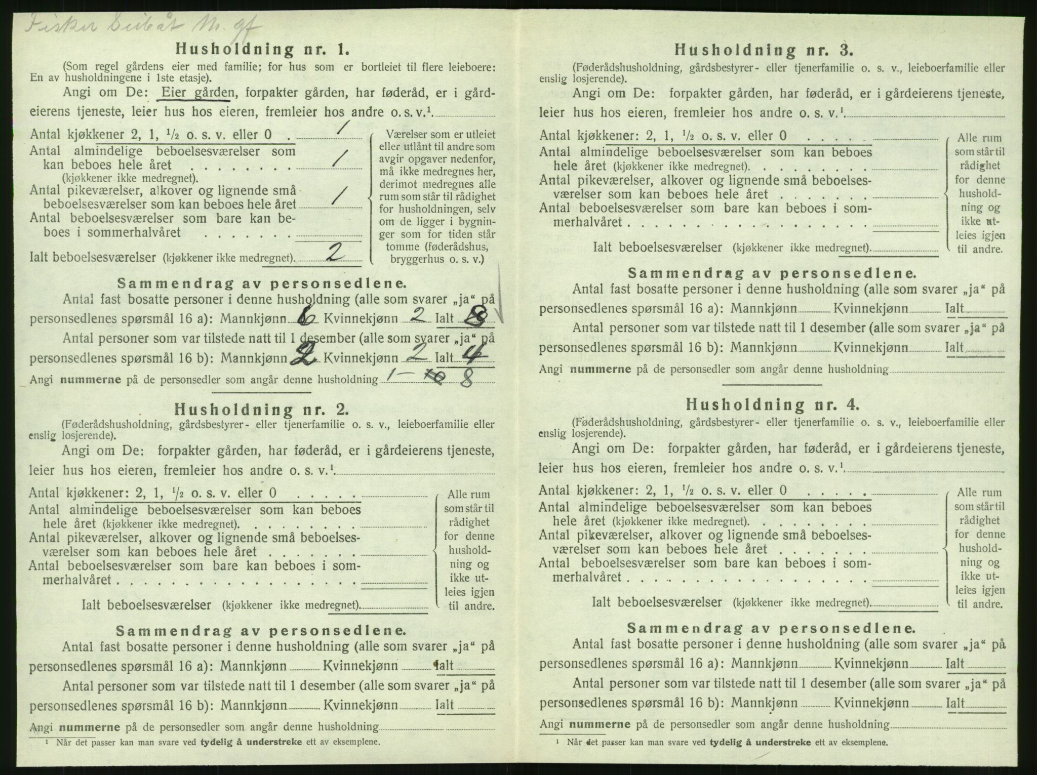 SAT, 1920 census for Vik, 1920, p. 854