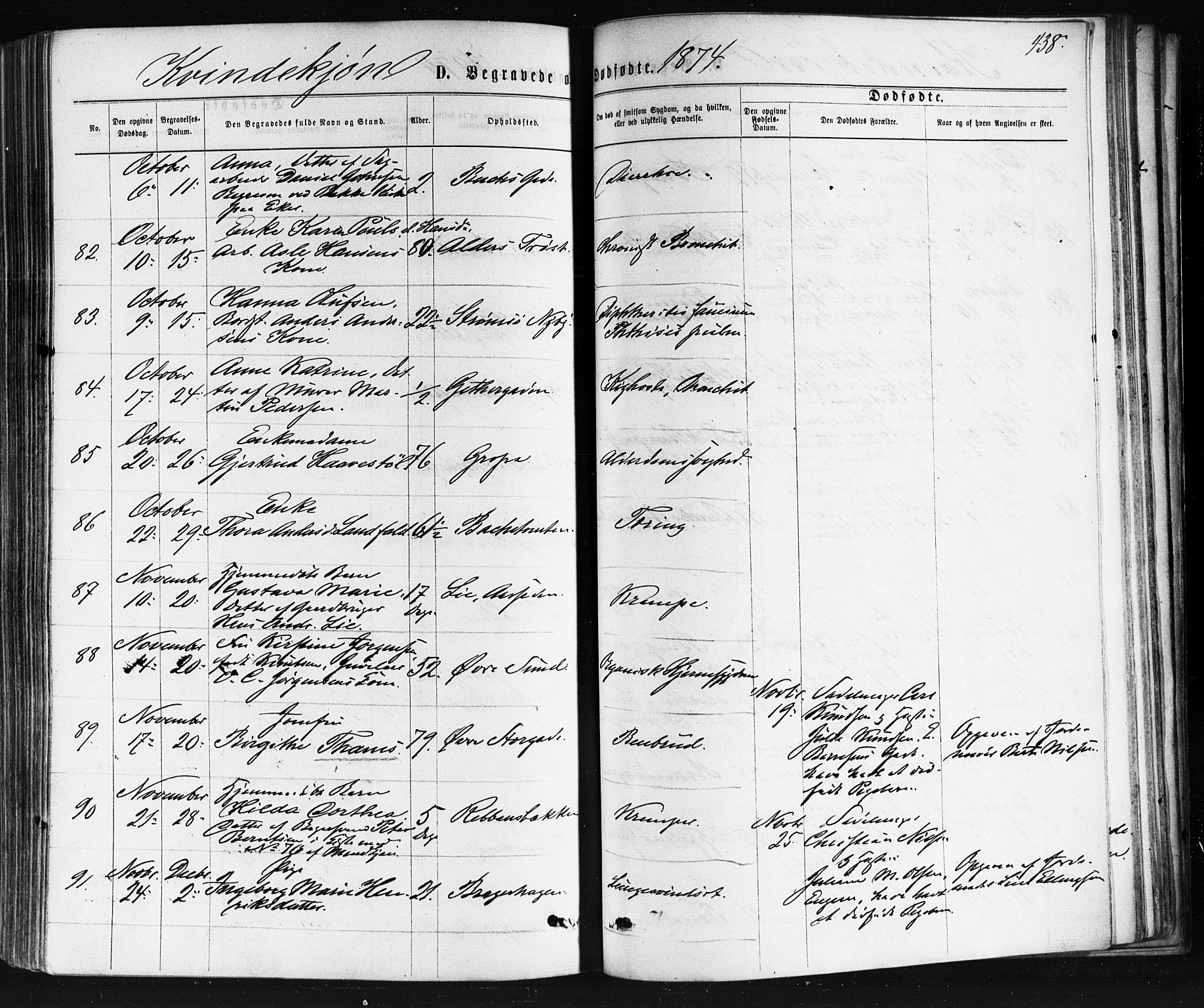 Bragernes kirkebøker, AV/SAKO-A-6/F/Fb/L0004: Parish register (official) no. II 4, 1869-1875, p. 438