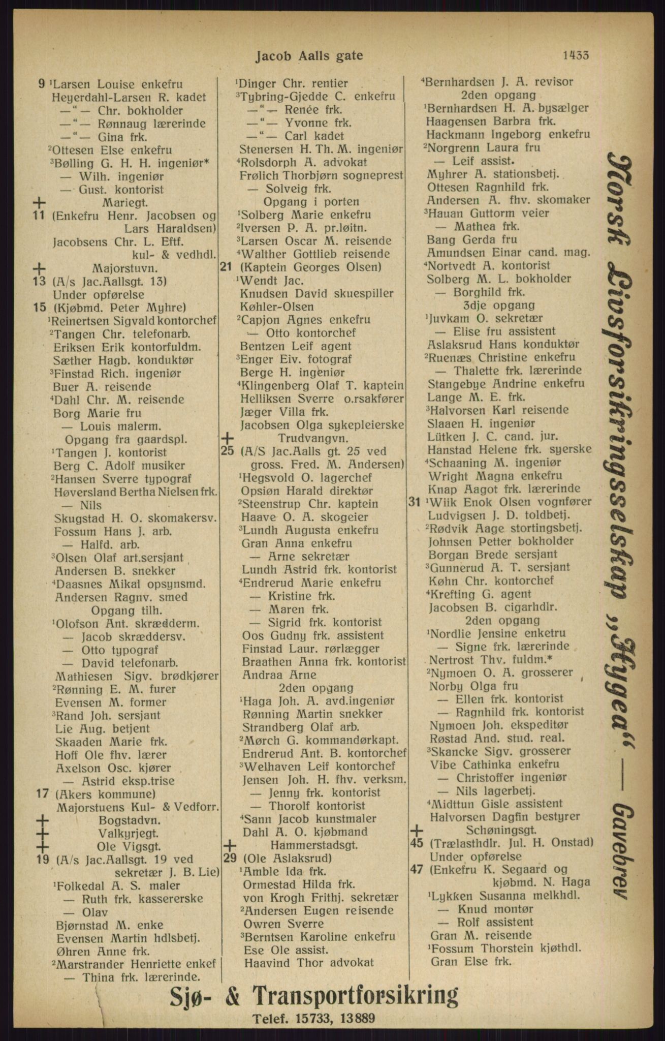 Kristiania/Oslo adressebok, PUBL/-, 1916, p. 1433